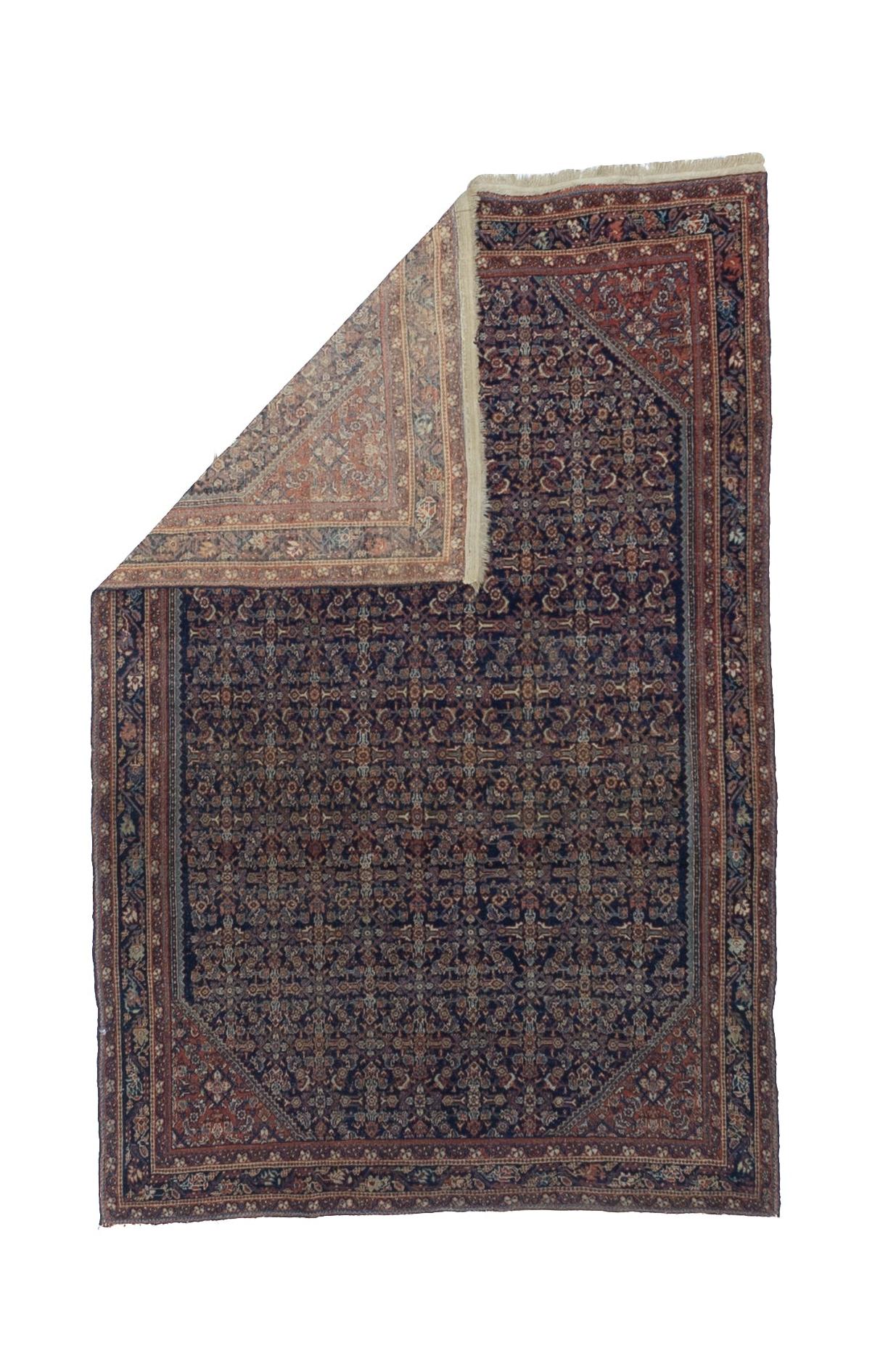 Feiner antiker persischer Farahan-Teppich 4'3