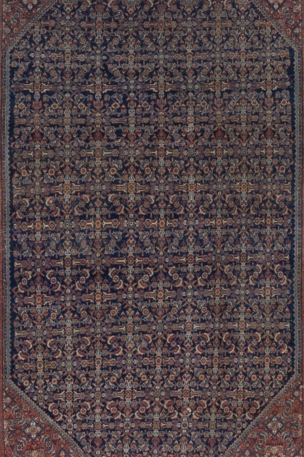 Feiner antiker persischer Farahan-Teppich 4'3