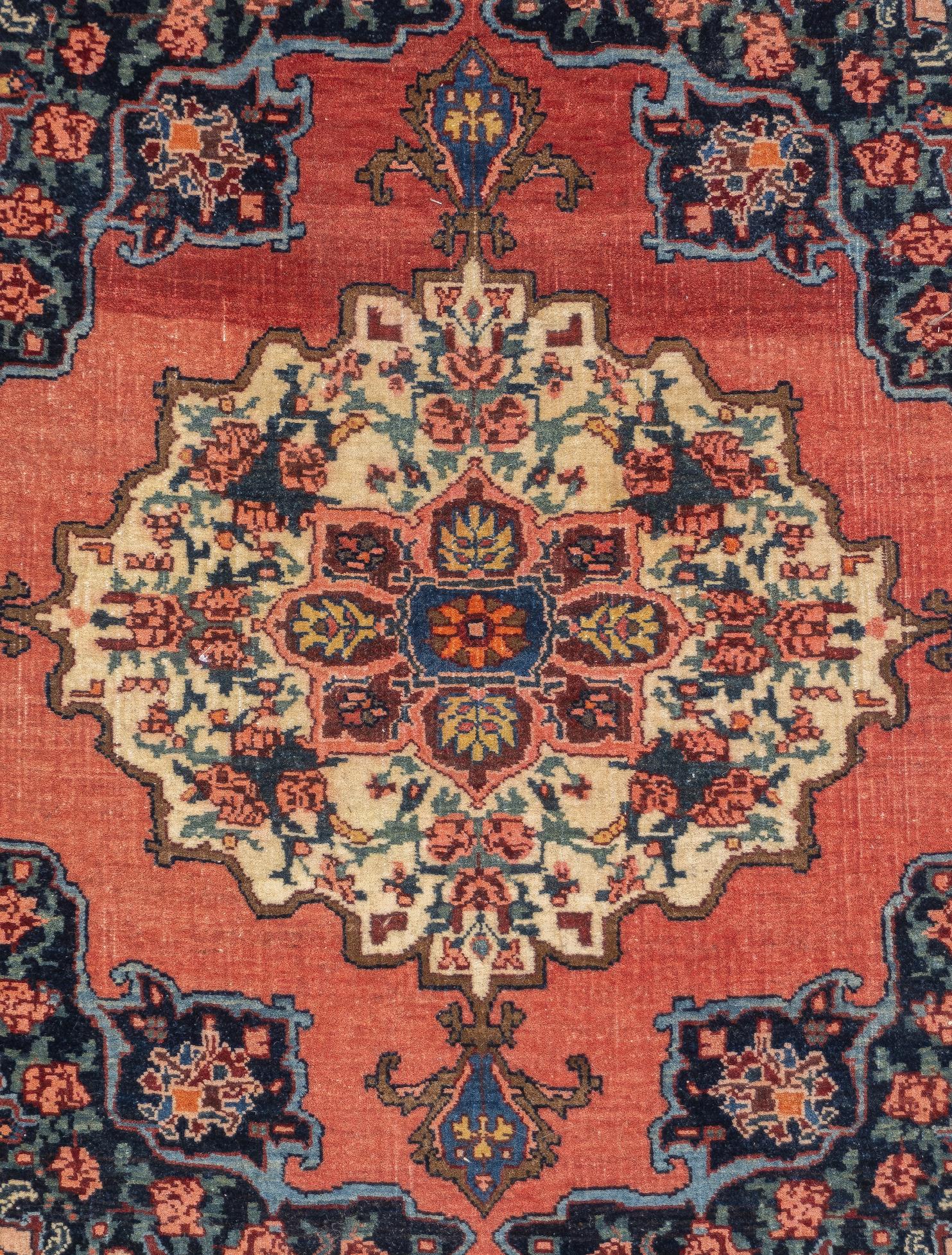 Persiano Tappeto antico e pregiato Sarouk Farahan 2'3'' x 2'11'' in vendita