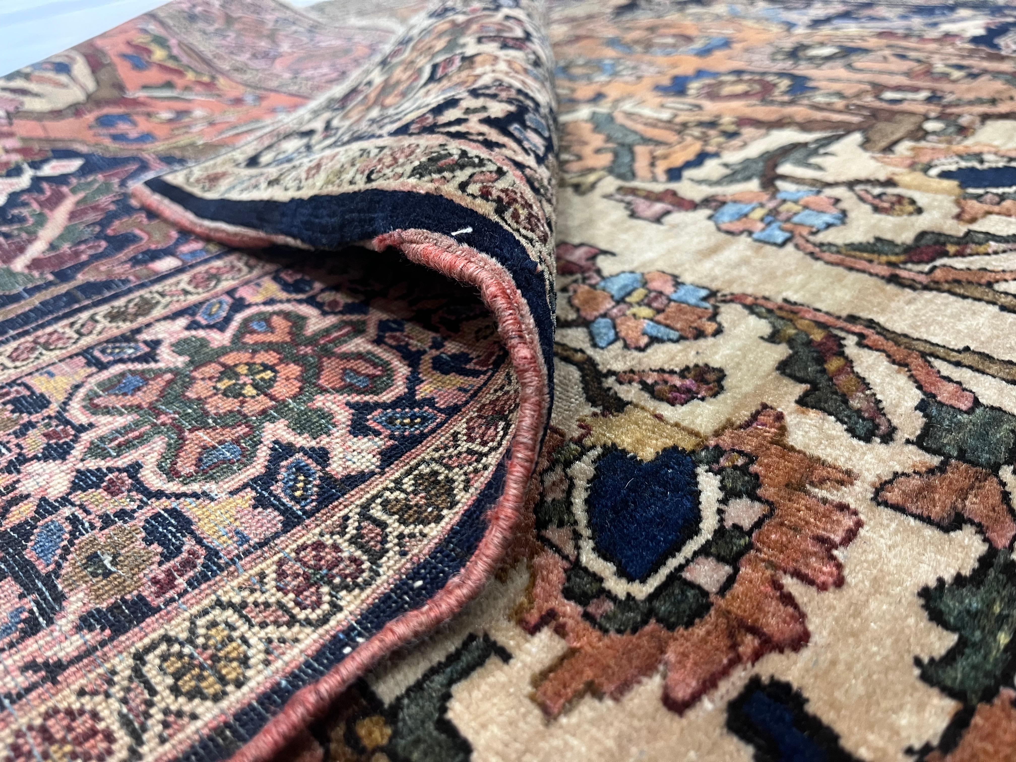 XIX secolo Tappeto antico Sarouk Farahan, 4'3