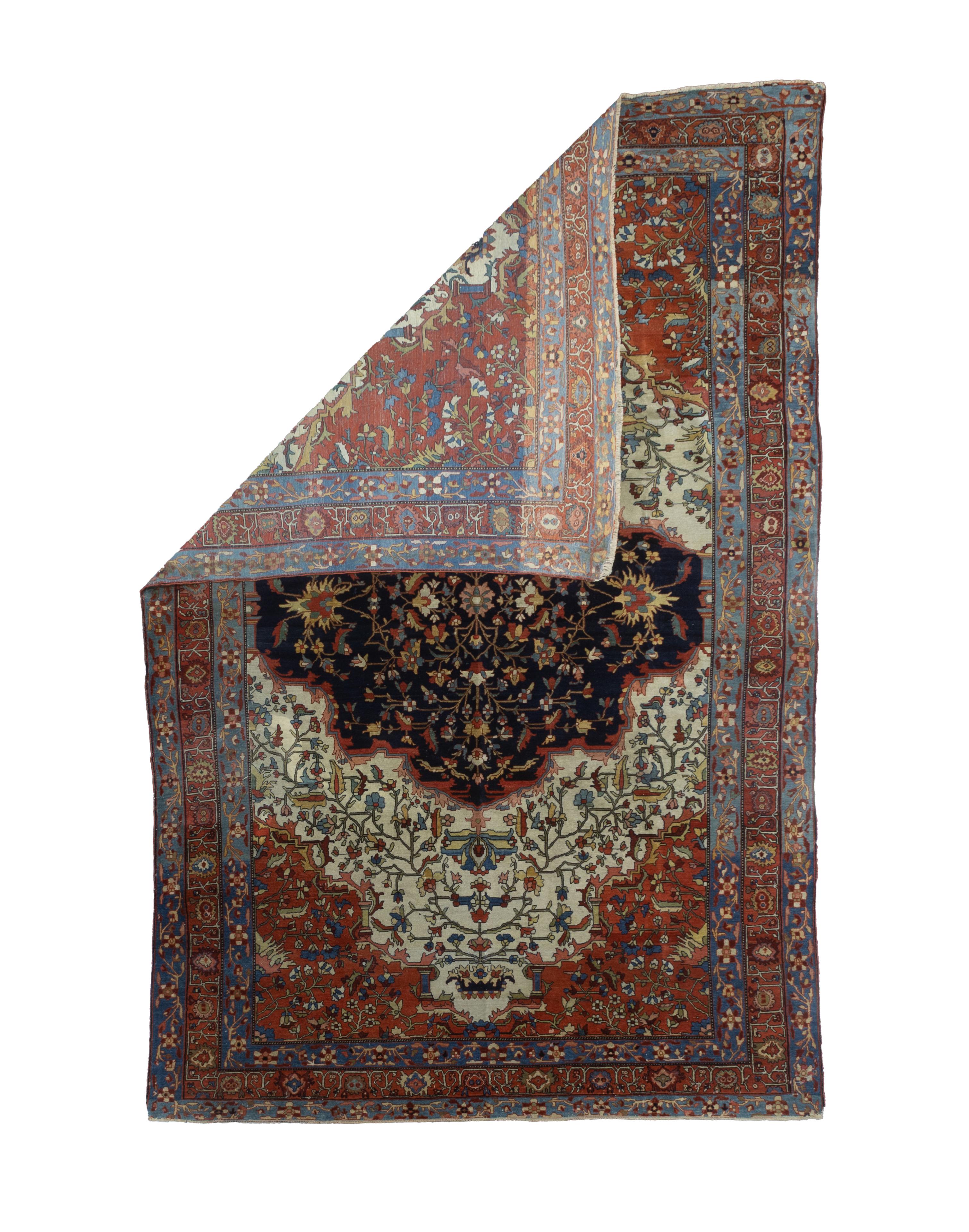 Fina alfombra persa antigua Farahan Sarouk Rug 6'3