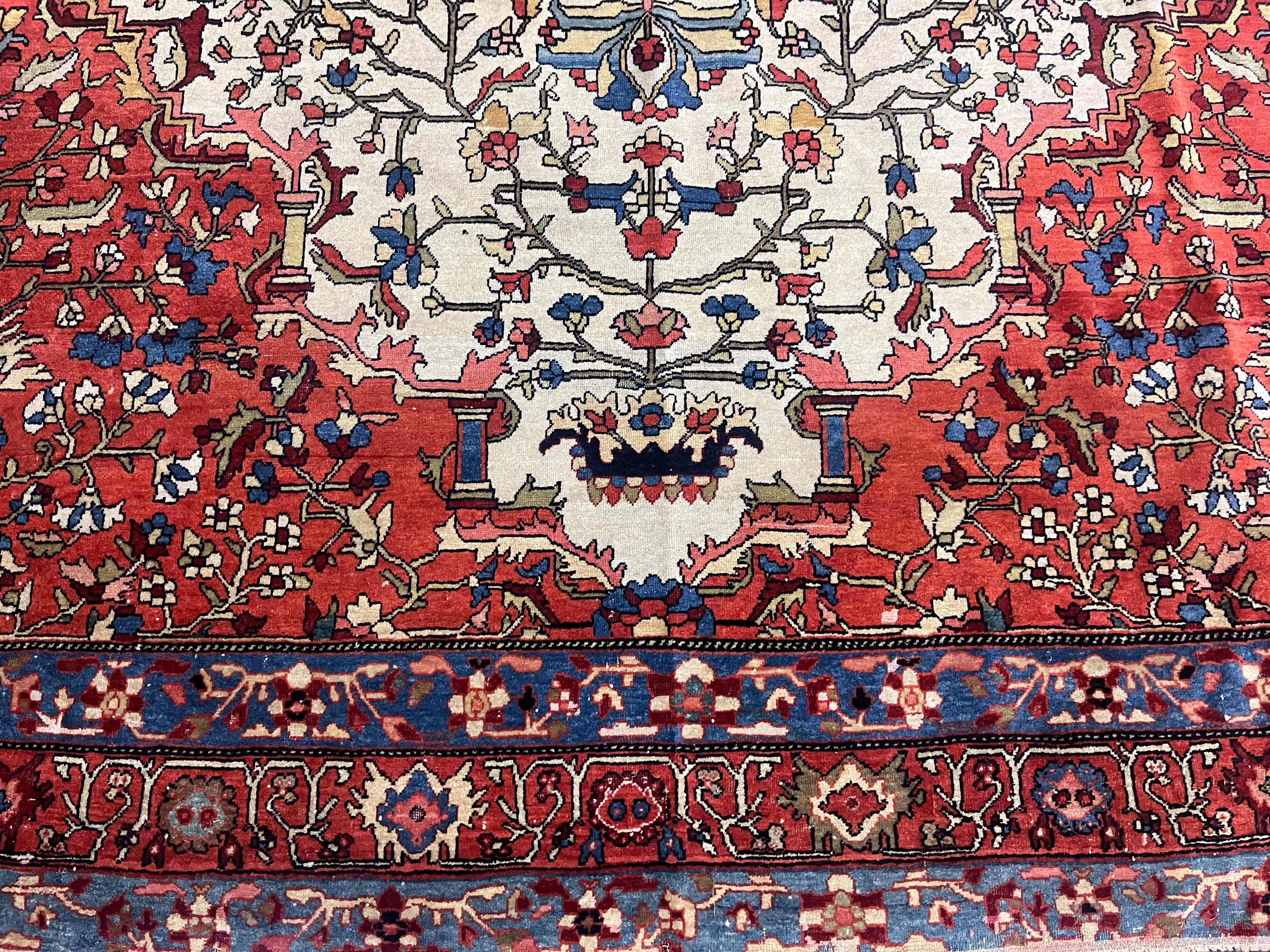 Fina Alfombra Persa Antigua Sarouk Farahan 6'3
