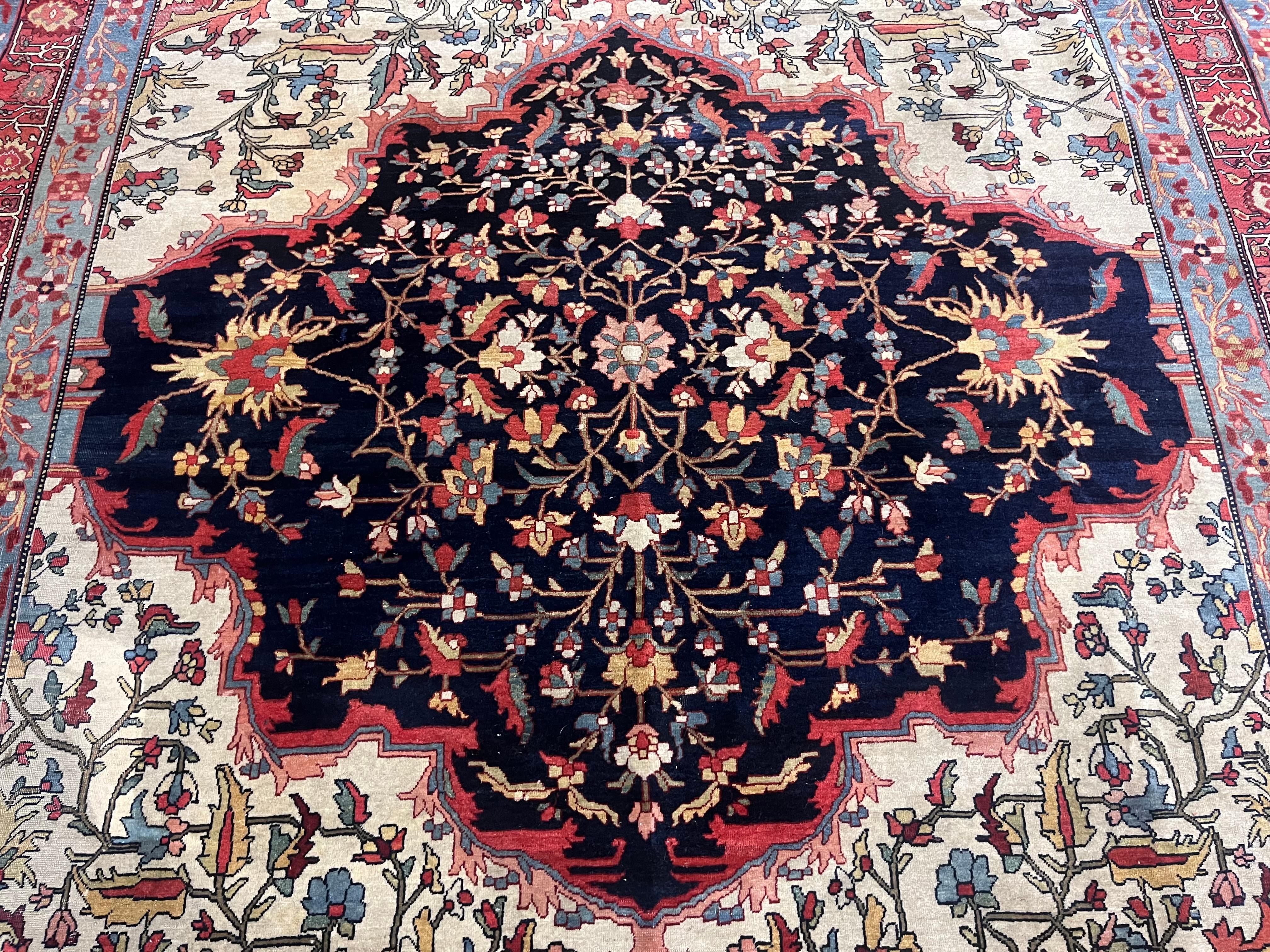 Fina Alfombra Persa Antigua Sarouk Farahan 6'3
