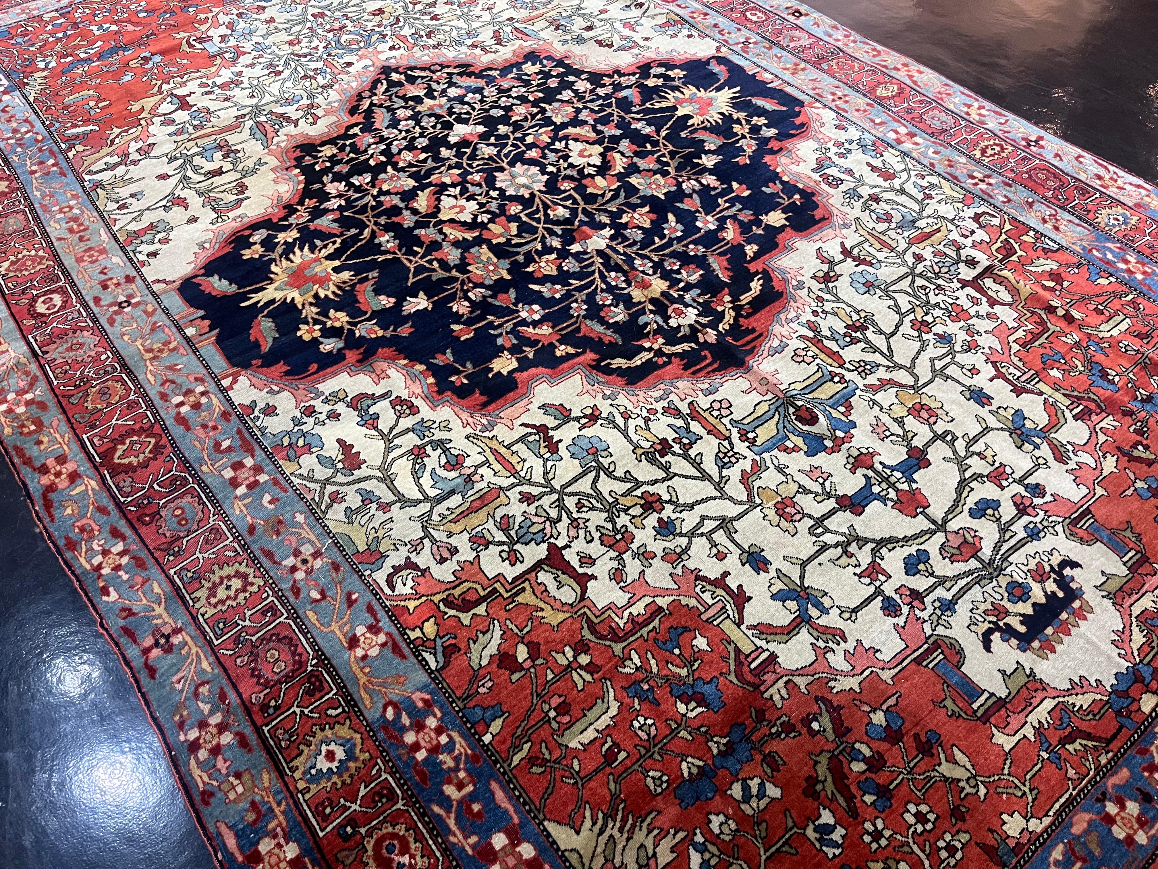 Fina Alfombra Persa Antigua Sarouk Farahan 6'3