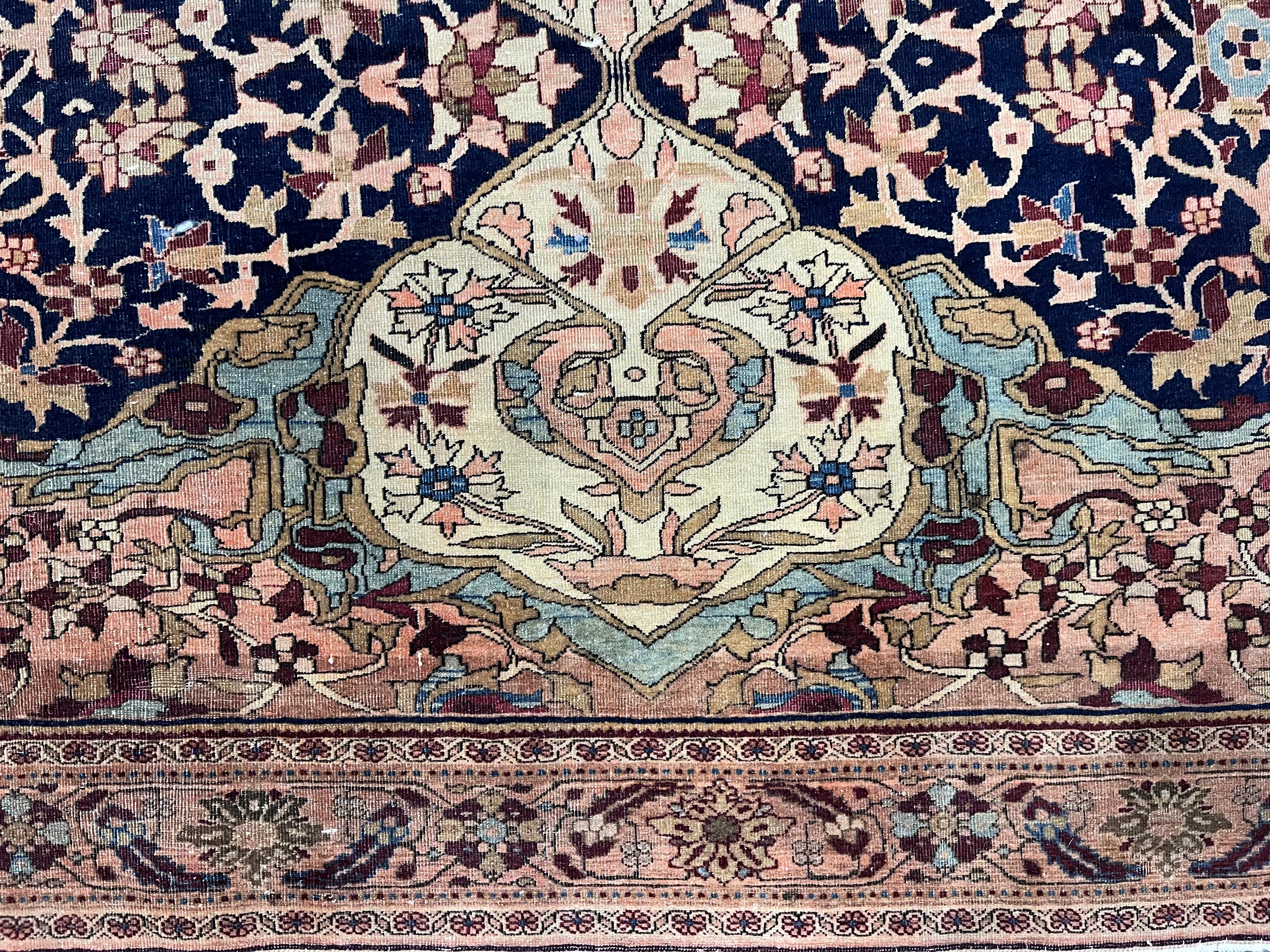 Feiner antiker persischer Sarouk Farahan Wollteppich 4'3