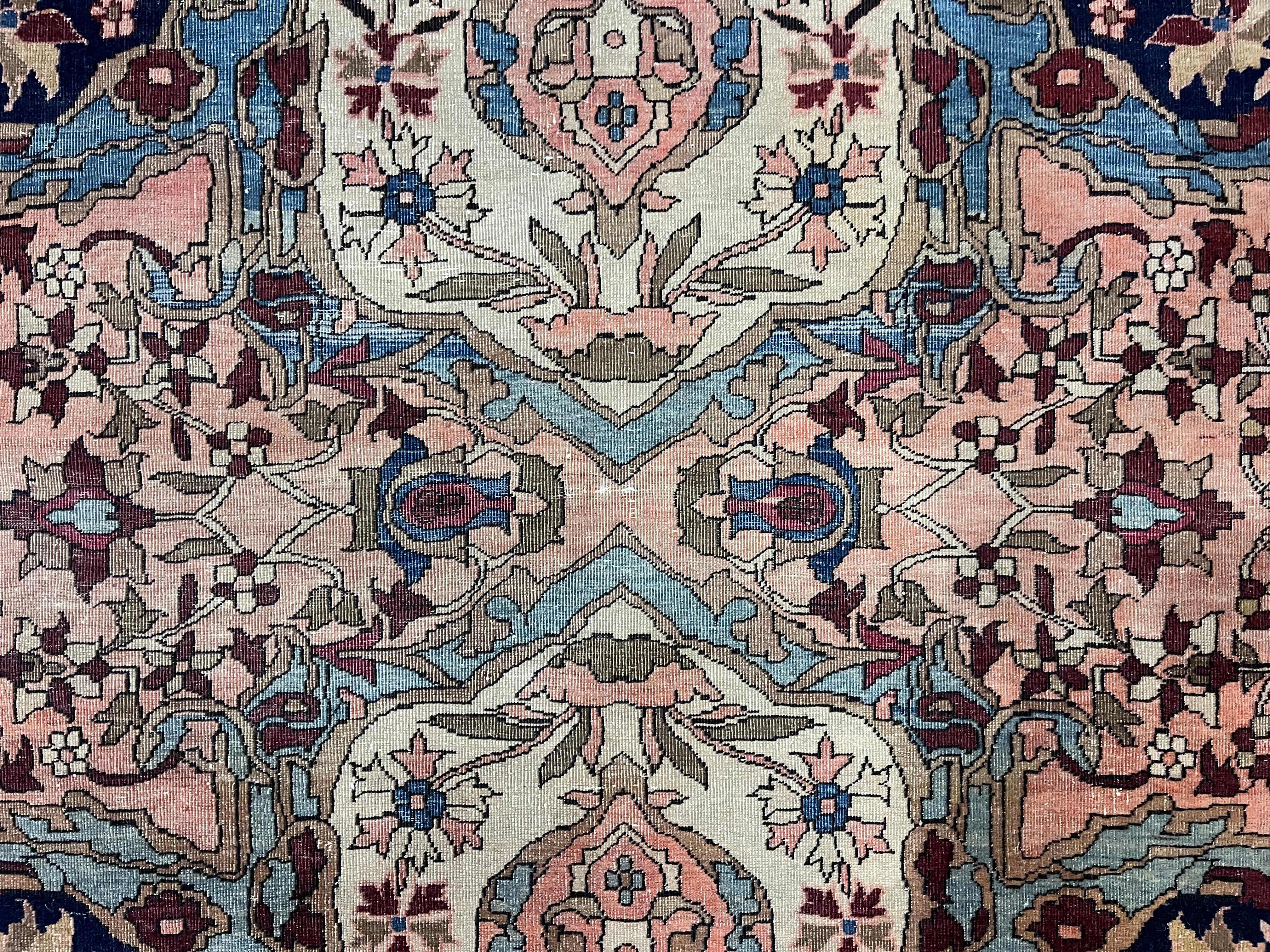 Feiner antiker persischer Sarouk Farahan Wollteppich 4'3