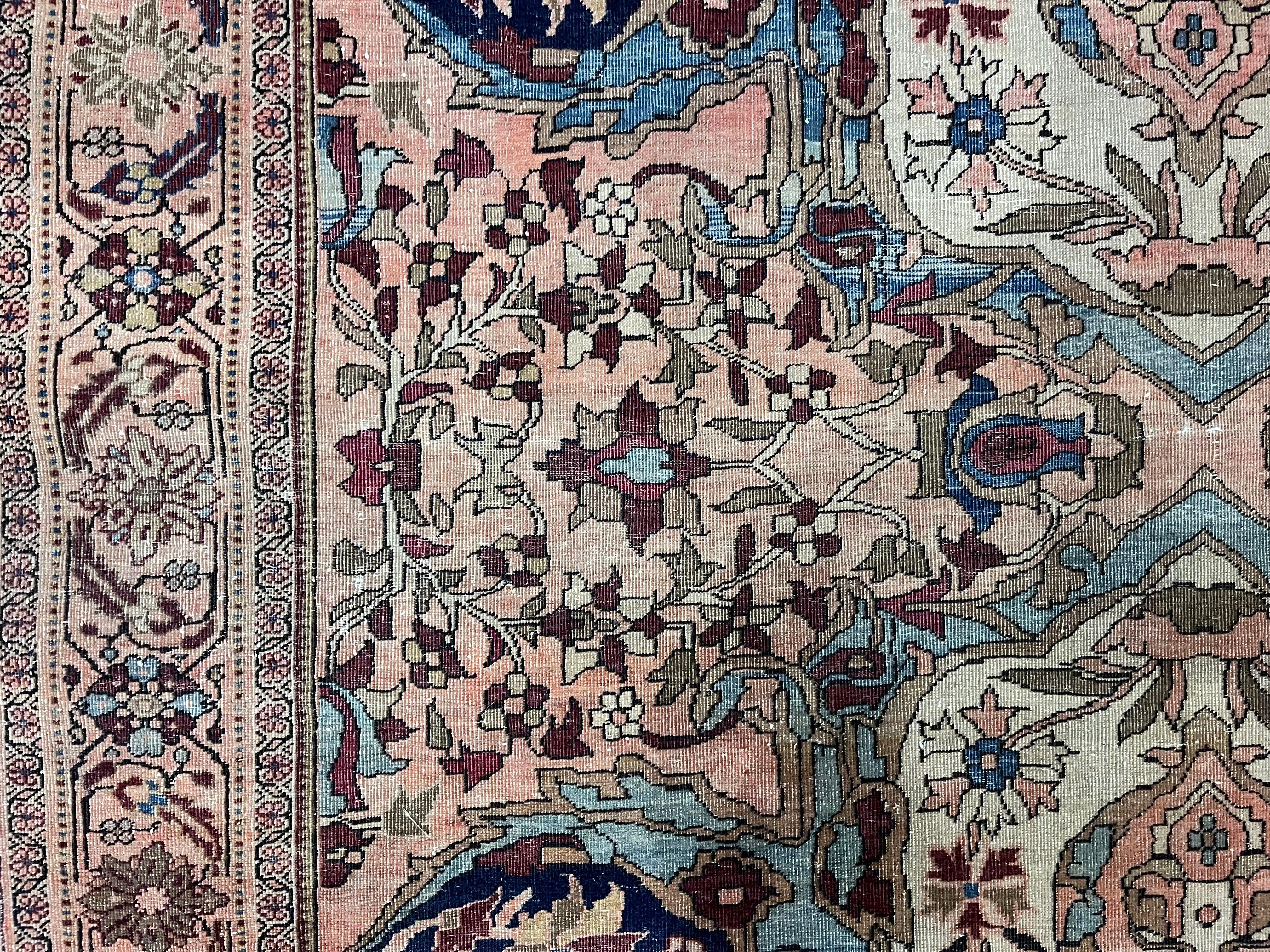 Feiner antiker persischer Sarouk Farahan Wollteppich 4'3