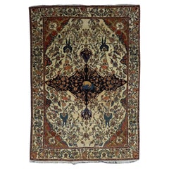 Fine Antique Persian Farahan Sarouk Wool Rug 4'5" x 6’8”