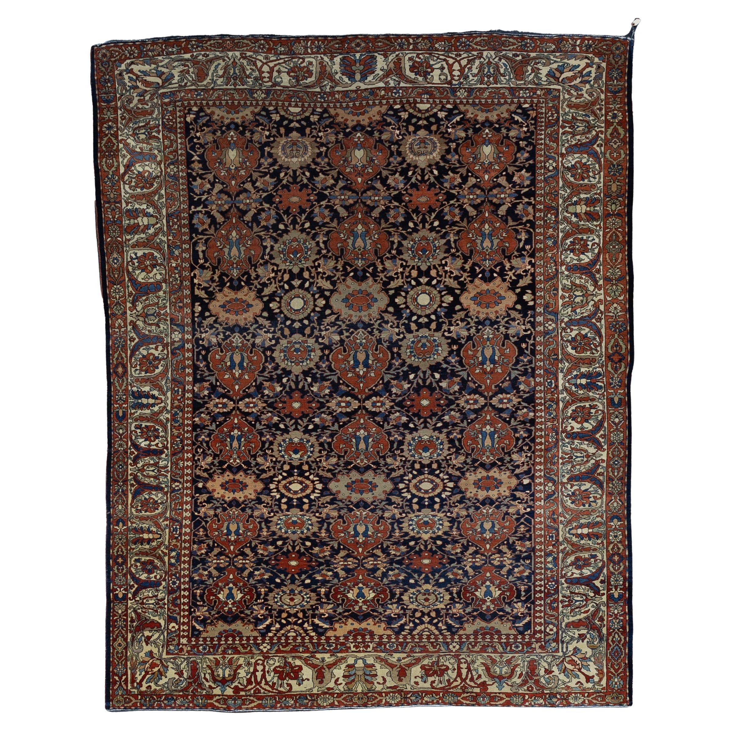 Fine Antique Persian Farahan Sarouk Wool Rug 7'0" x 9’6”