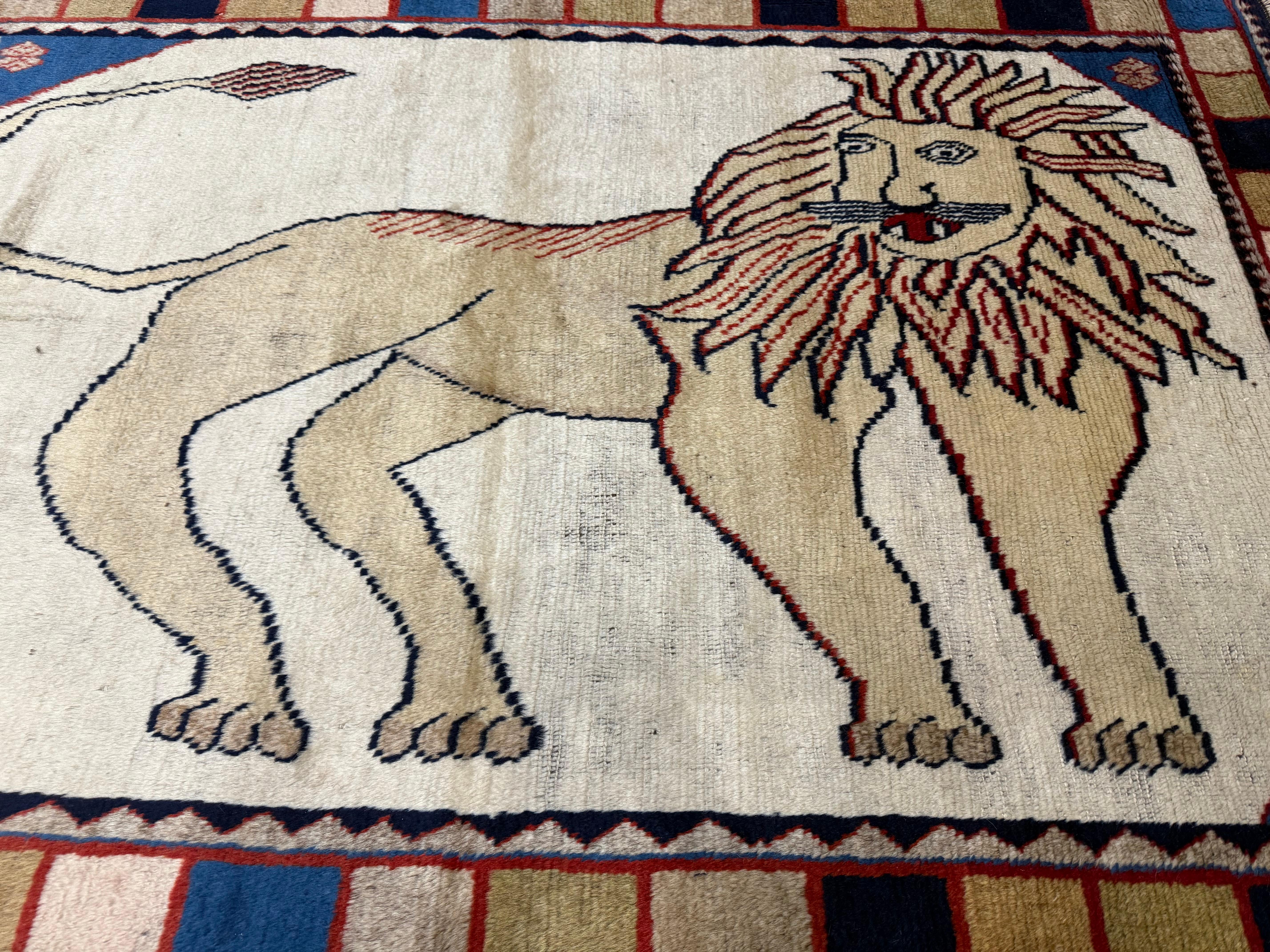 Feiner antiker persischer Gabbeh-Wollteppich 3'10