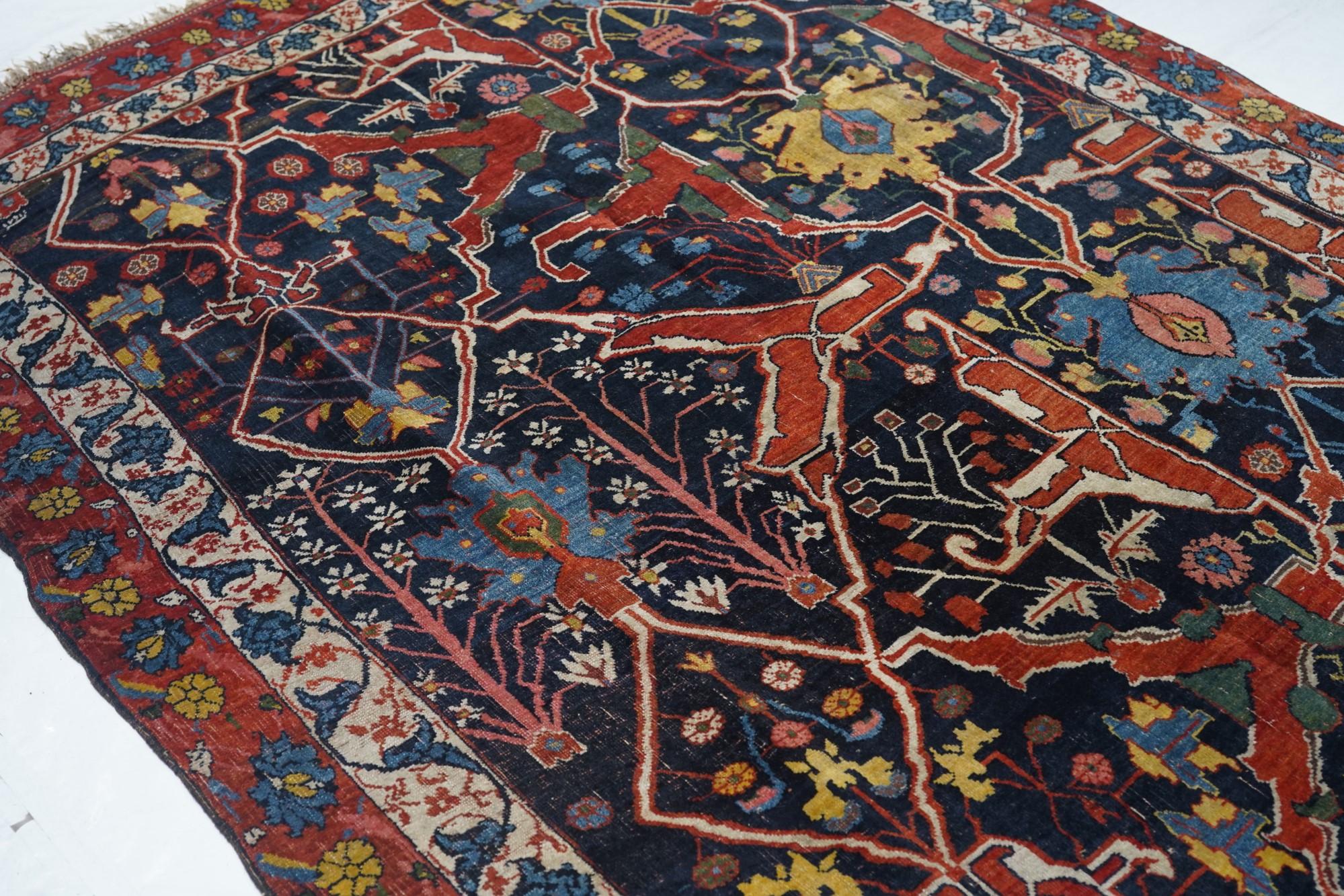 Antiker persischer Garouss Bidjar (Wollstiftung) Teppich 5'9'' x 8'7'' (Wolle) im Angebot