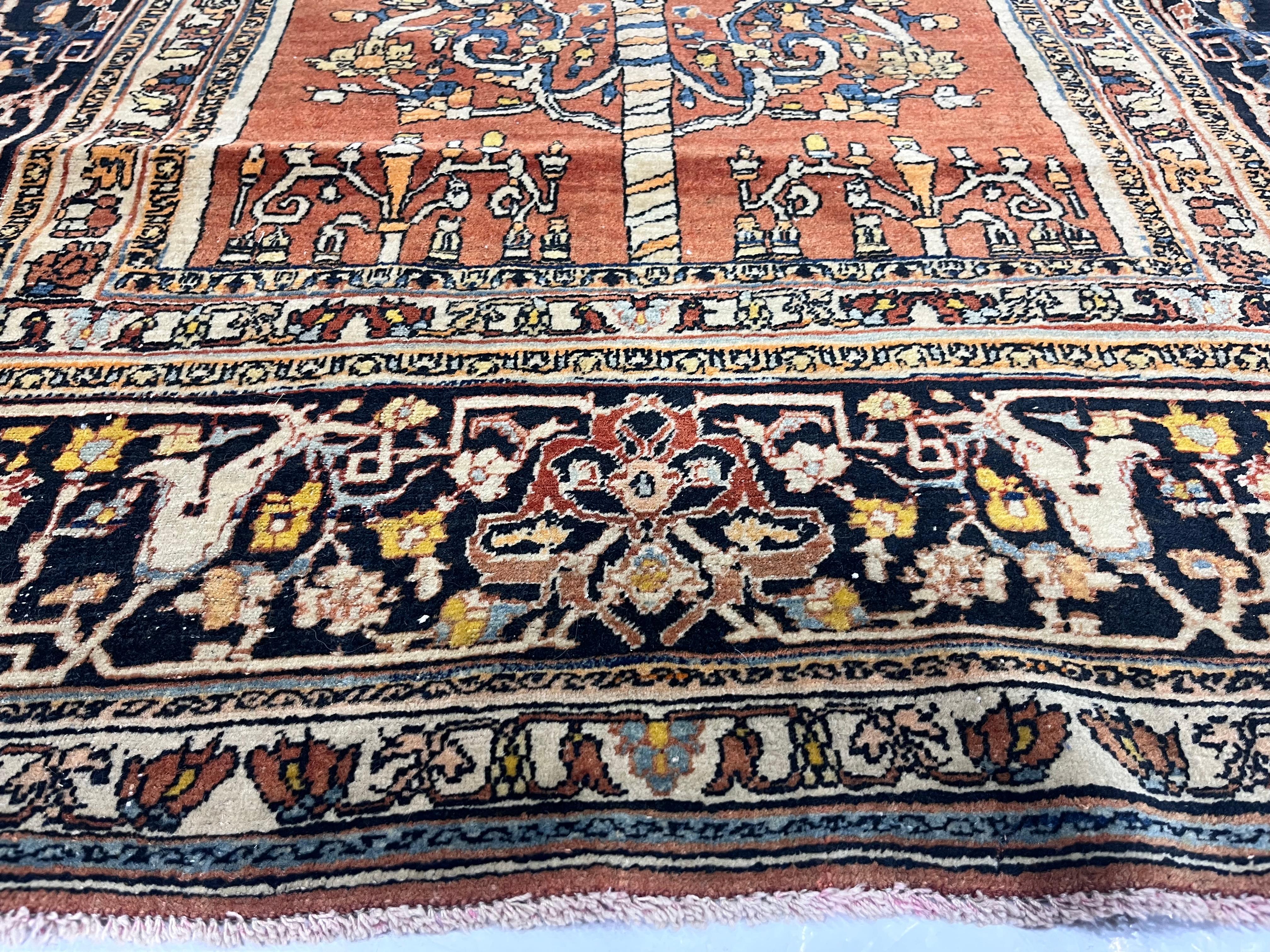 Fine Antique Persian Haji Jalili Tabriz Rug 4’4” x 5’9” For Sale 2