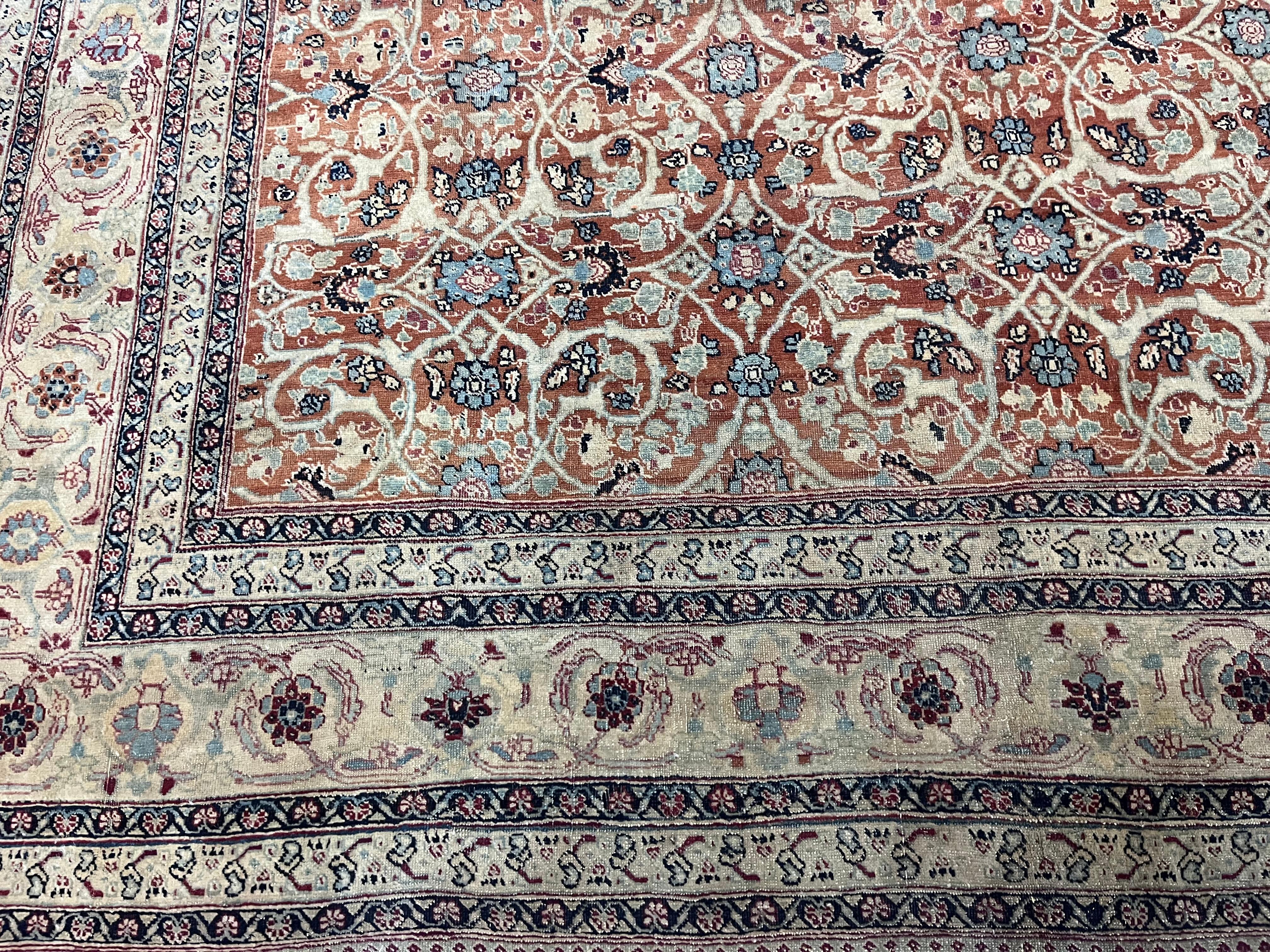 Fina alfombra persa antigua Haji Jalili Tabriz 1,80 x 1,80 m Persa en venta