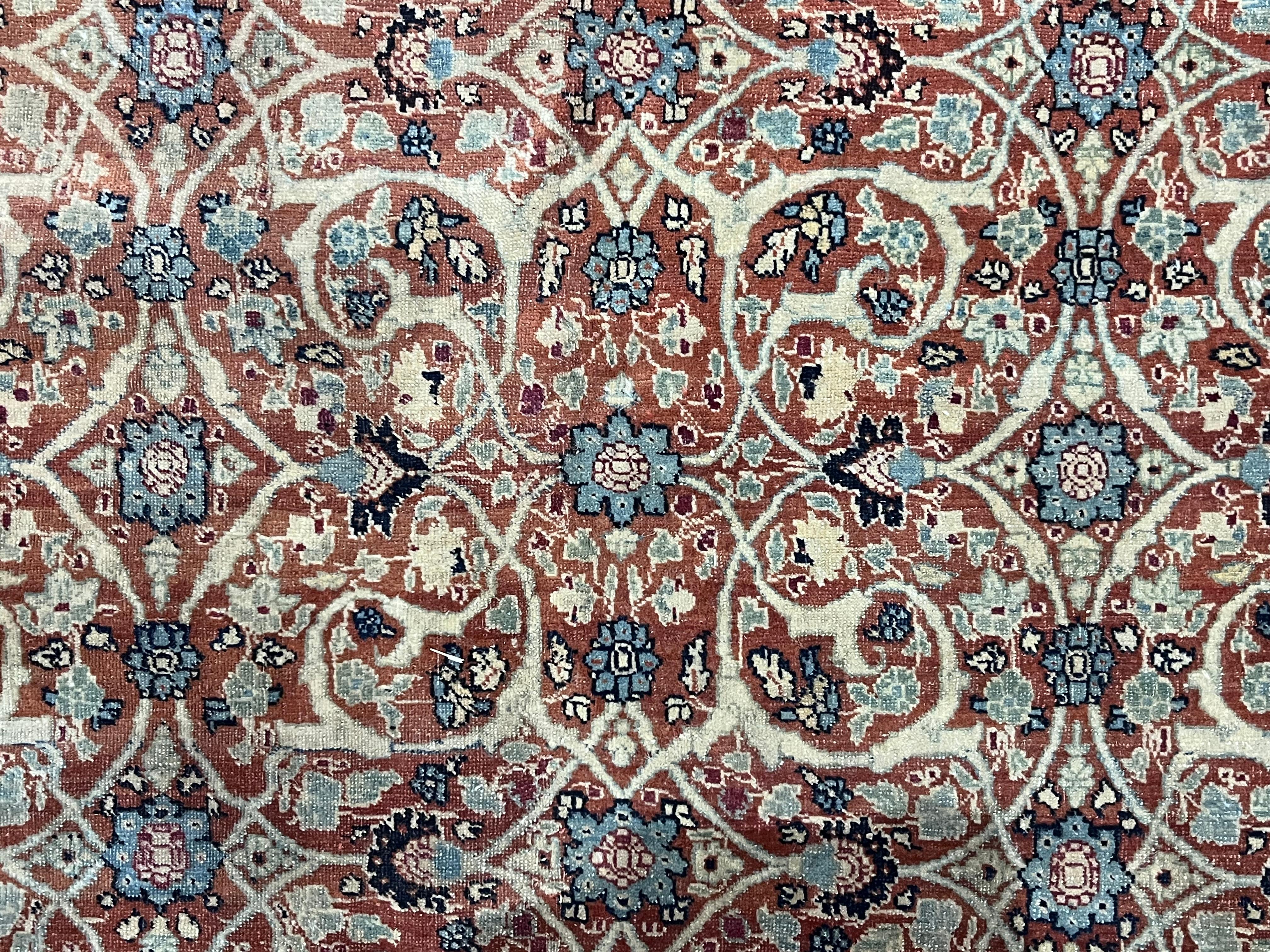 Fina alfombra persa antigua Haji Jalili Tabriz 1,80 x 1,80 m en venta 3