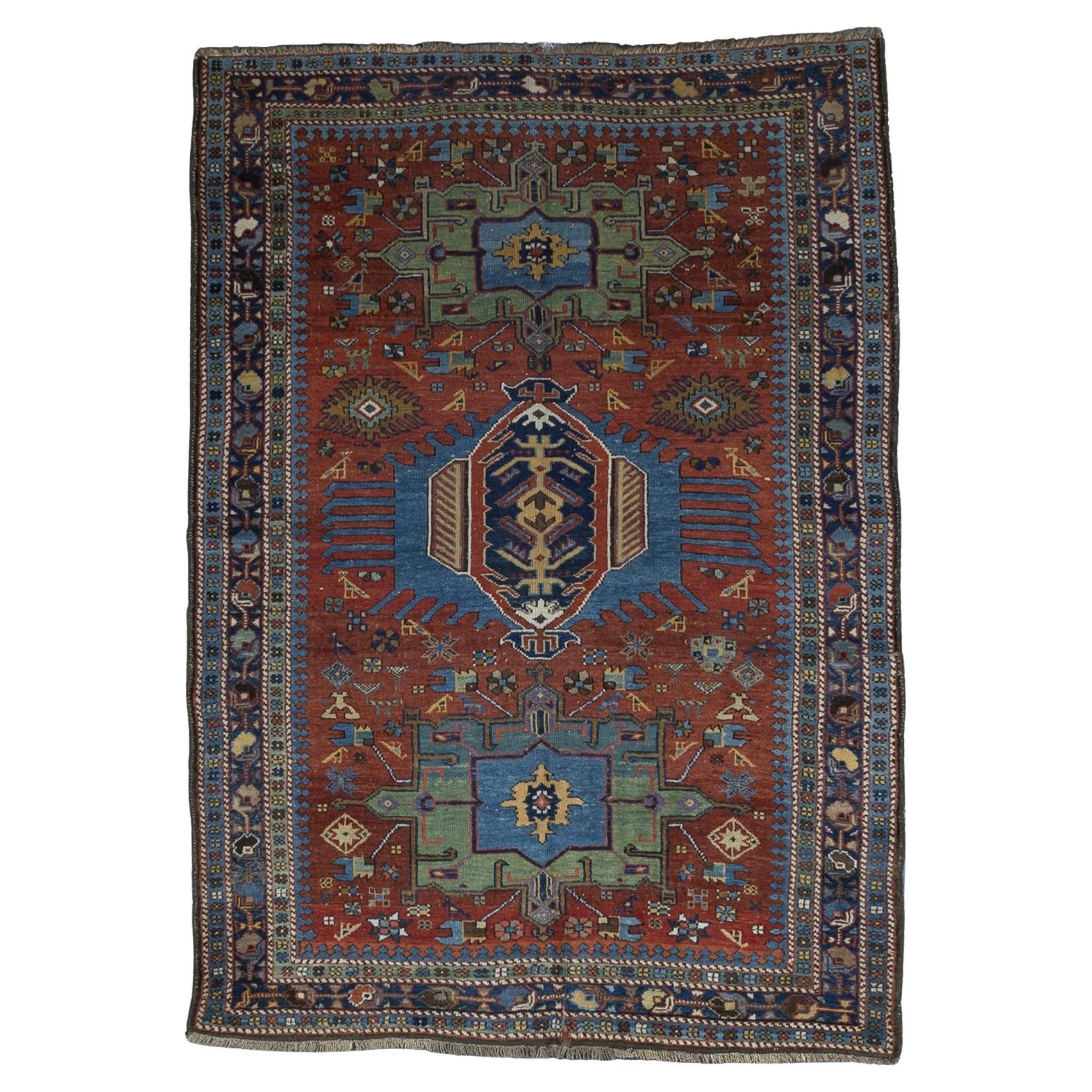 Fina Alfombra Persa Heriz Antigua 4'10" x 6'10"