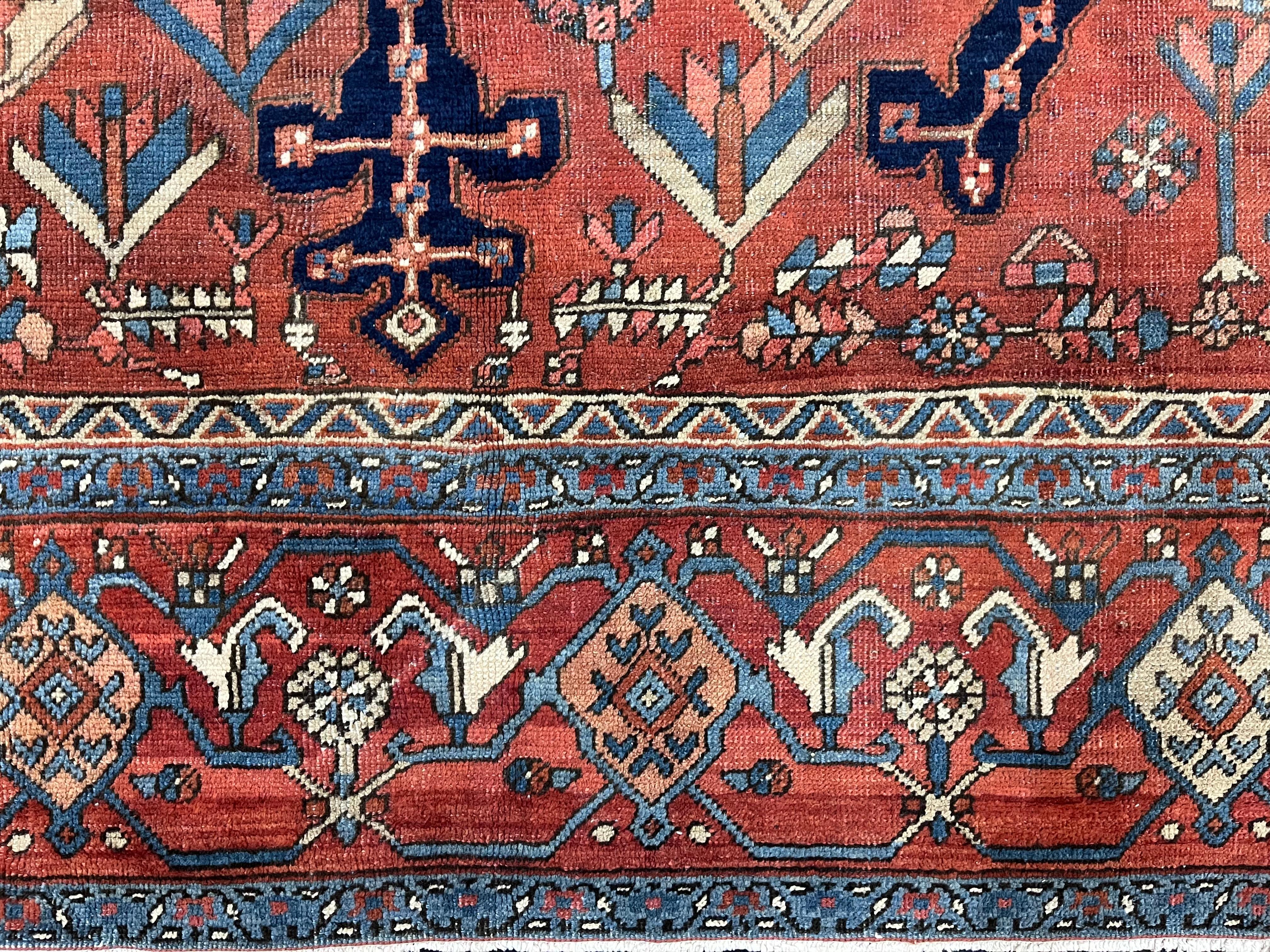Perse Tapis ancien persan Heriz Serapi 8'2 x 10'4 en vente