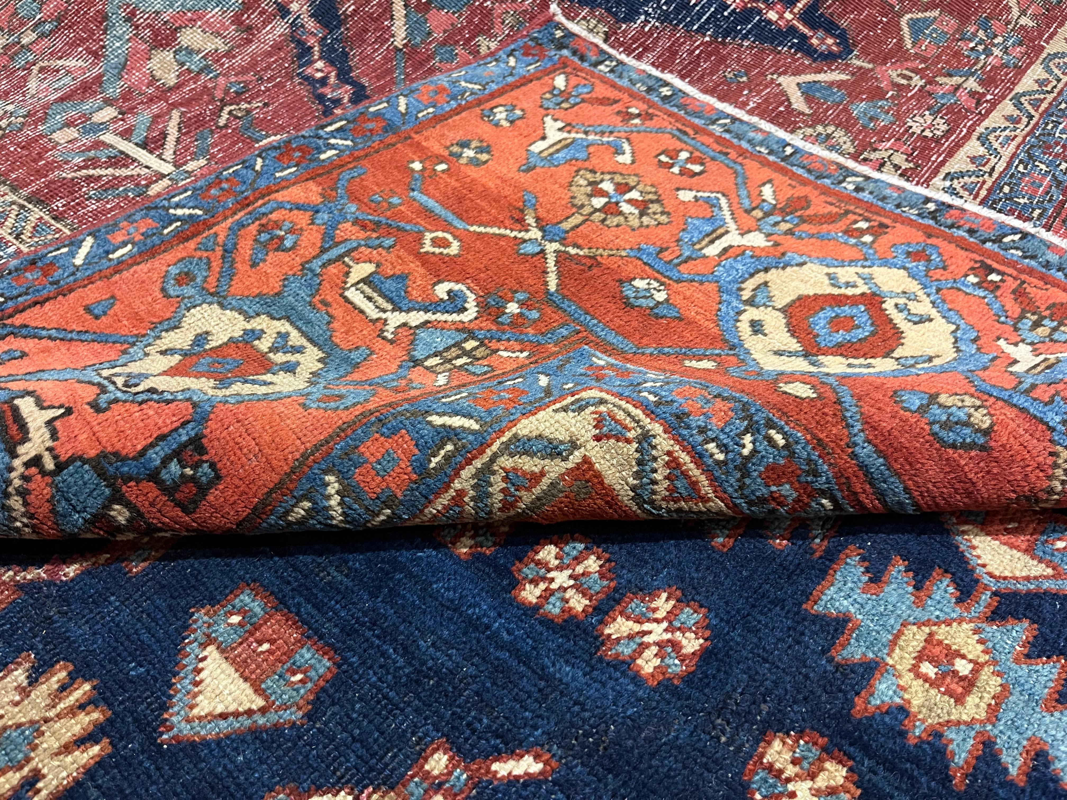 Tapis ancien persan Heriz Serapi 8'2 x 10'4 en vente 1