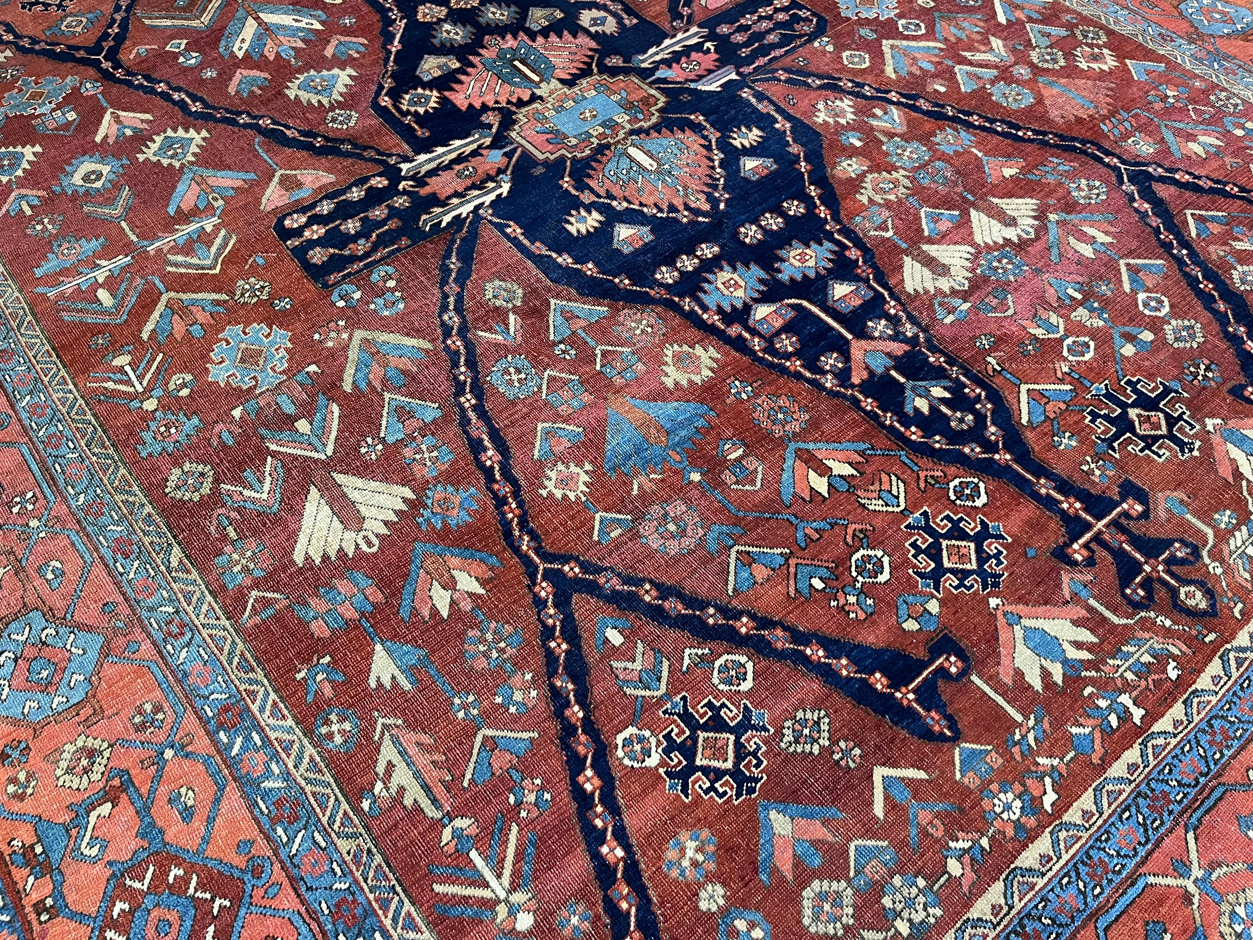 Tapis ancien persan Heriz Serapi 8'2 x 10'4 en vente 3