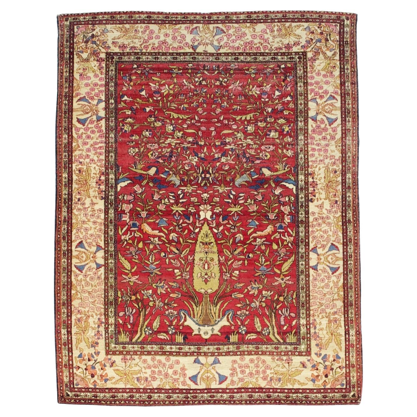 Fina Alfombra Persa Antigua Isfahan 4'7" x 6'0"