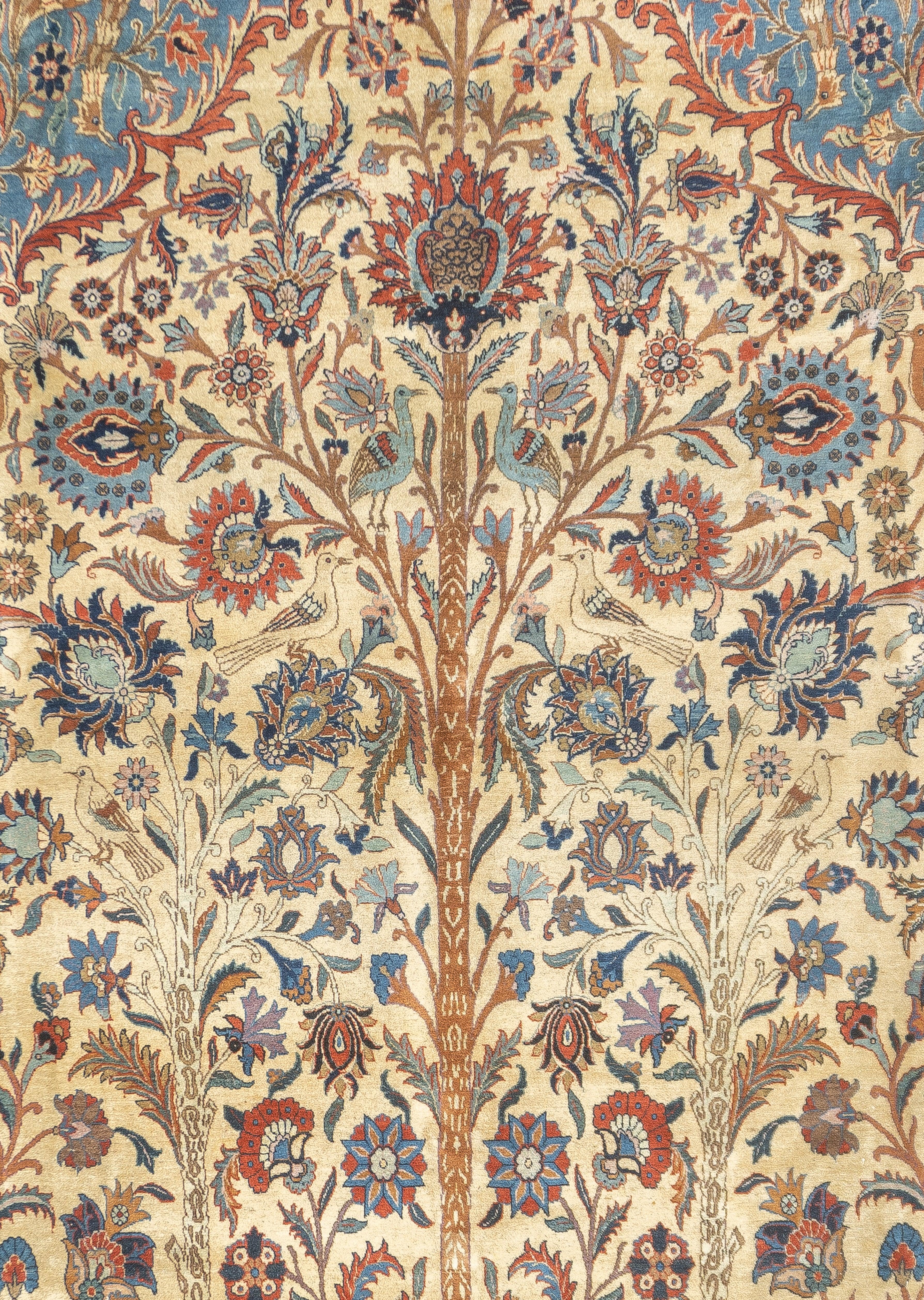 Feiner antiker persischer Isfahan-Baum des Lebens-Teppich 8'5'' x 11'8'' (Persisch) im Angebot