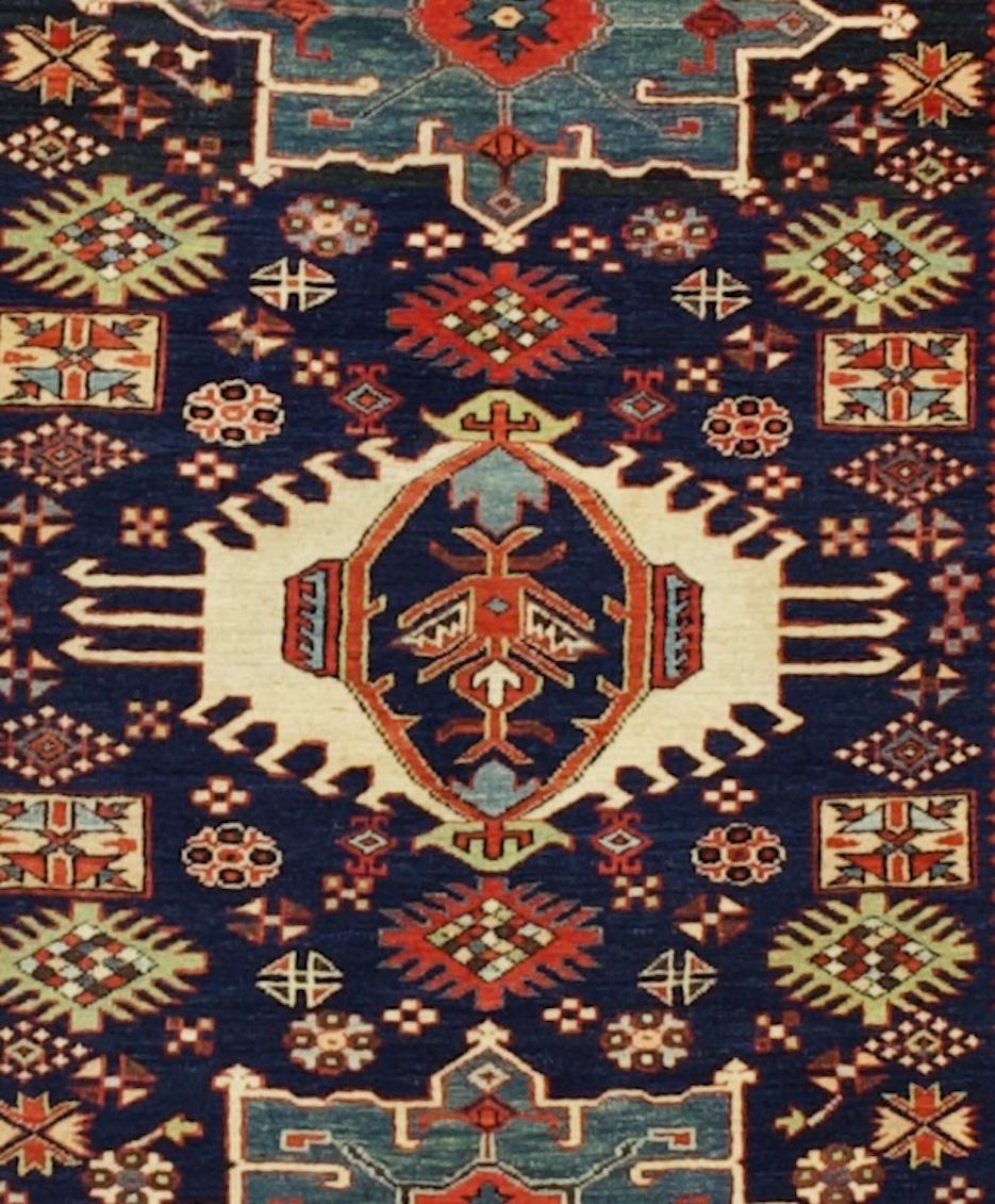 Fina Alfombra Persa Antigua Karajeh Heriz 4'7