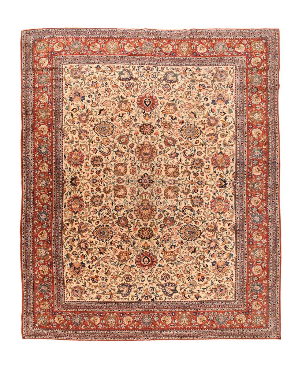 Feiner antiker persischer Kashan-Teppich 10'11'' x 14'0'' im Zustand „Gut“ im Angebot in New York, NY
