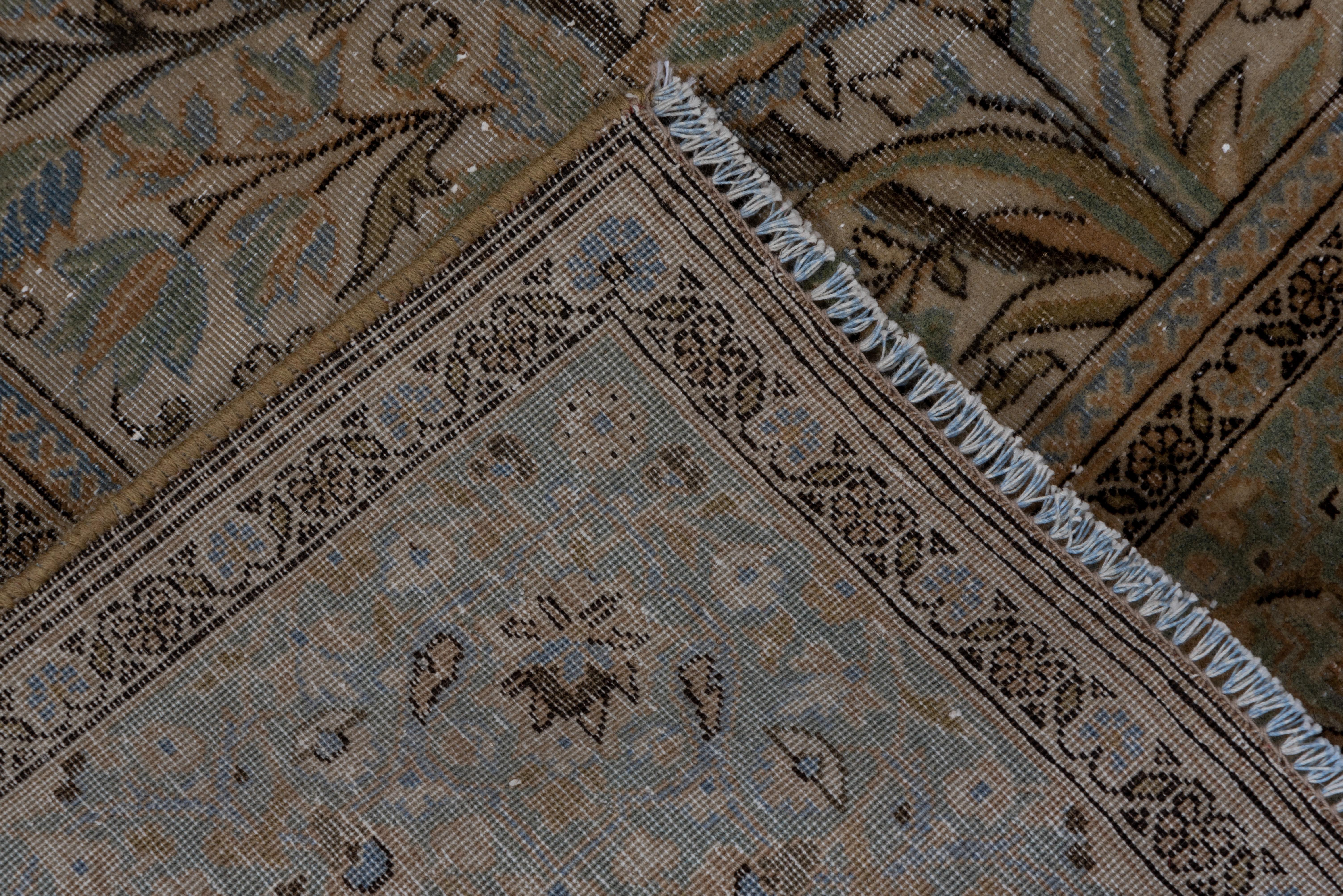 Fine Antique Persian Kashan Scatter Rugs with Earth Tones, Blues & Greens For Sale 1