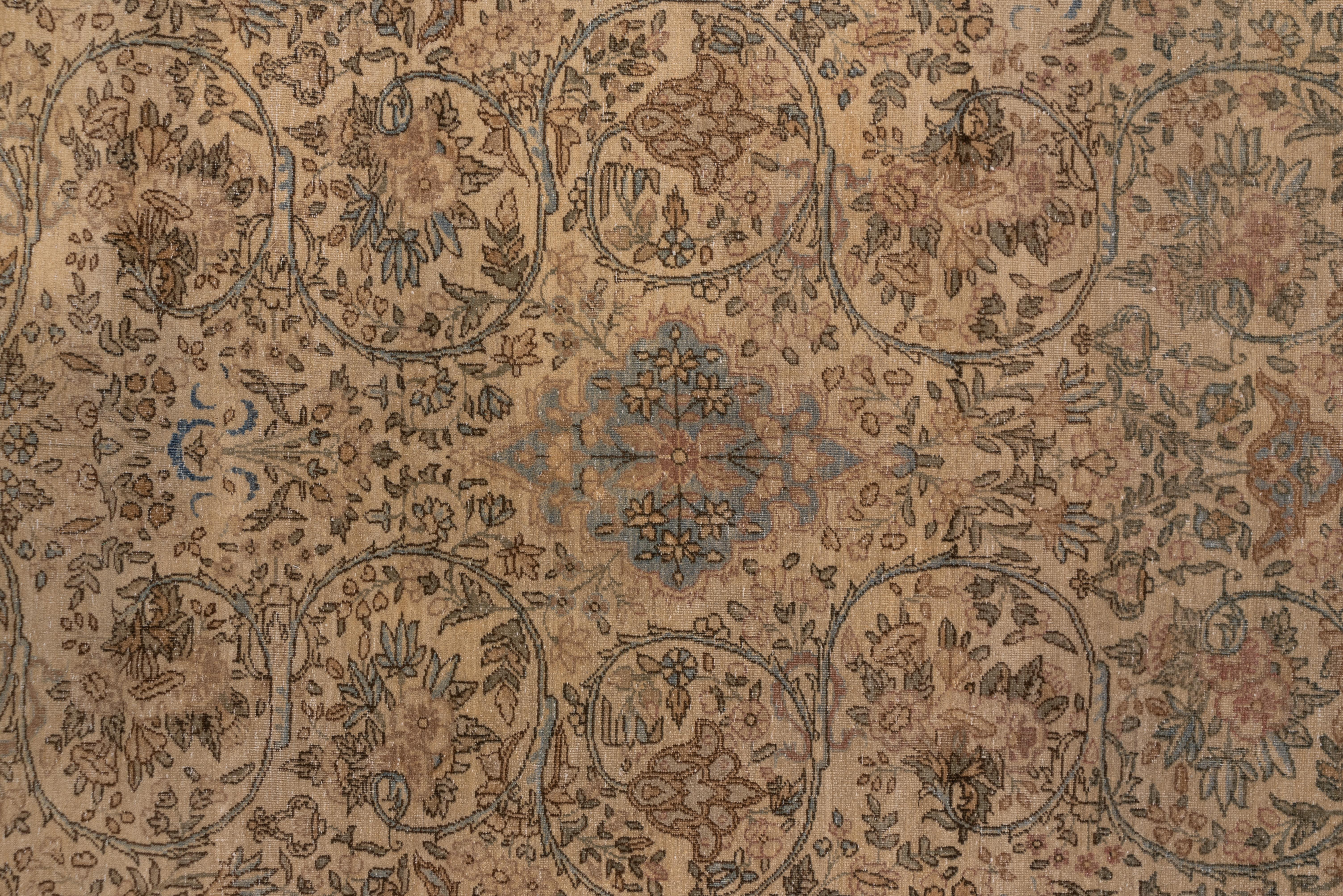 Hand-Knotted Fine Antique Persian Kerman Rug with Light Blue Accents, circa 1930s