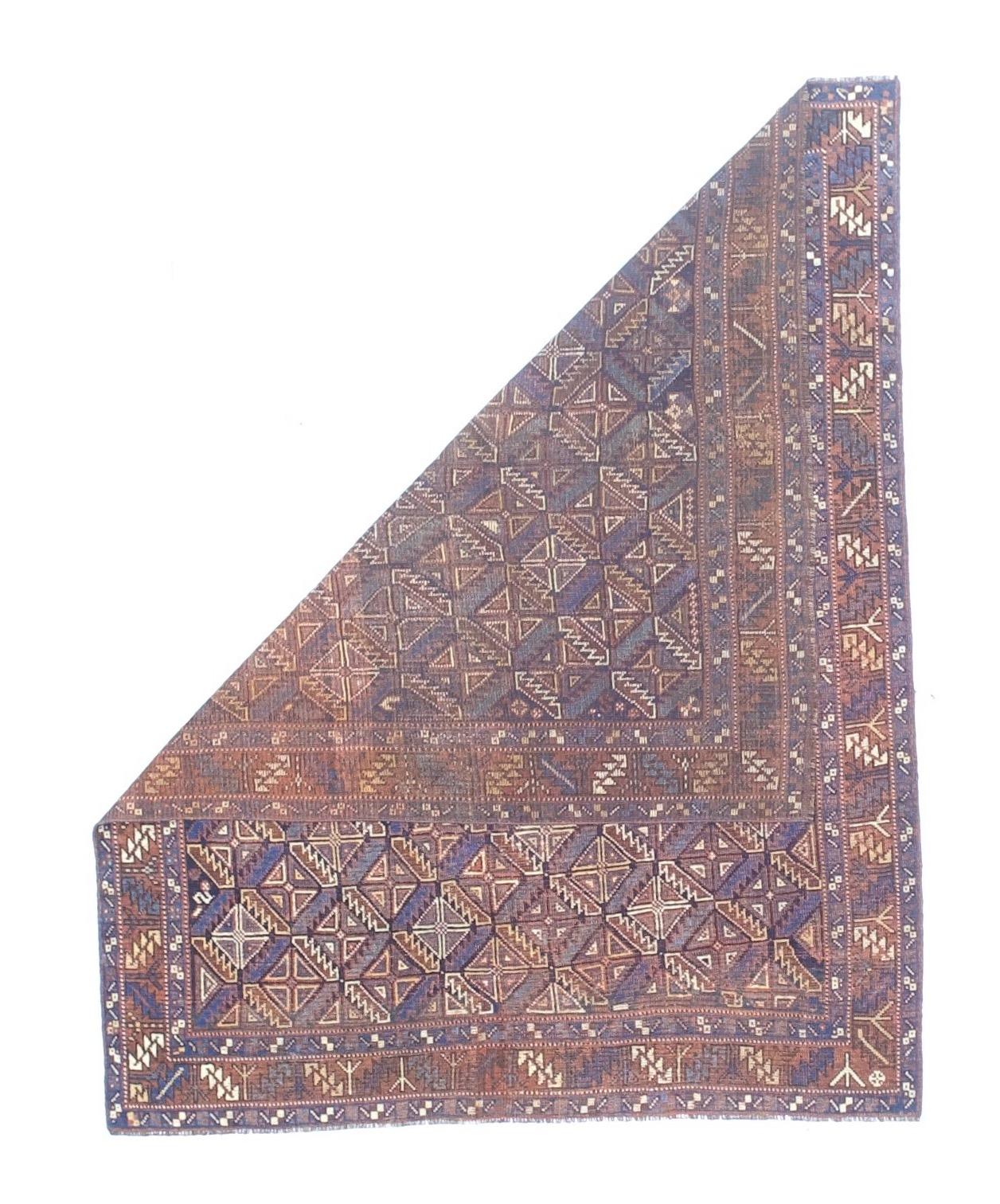 Feiner antiker persischer Khamseh-Stammeswollteppich 4'8