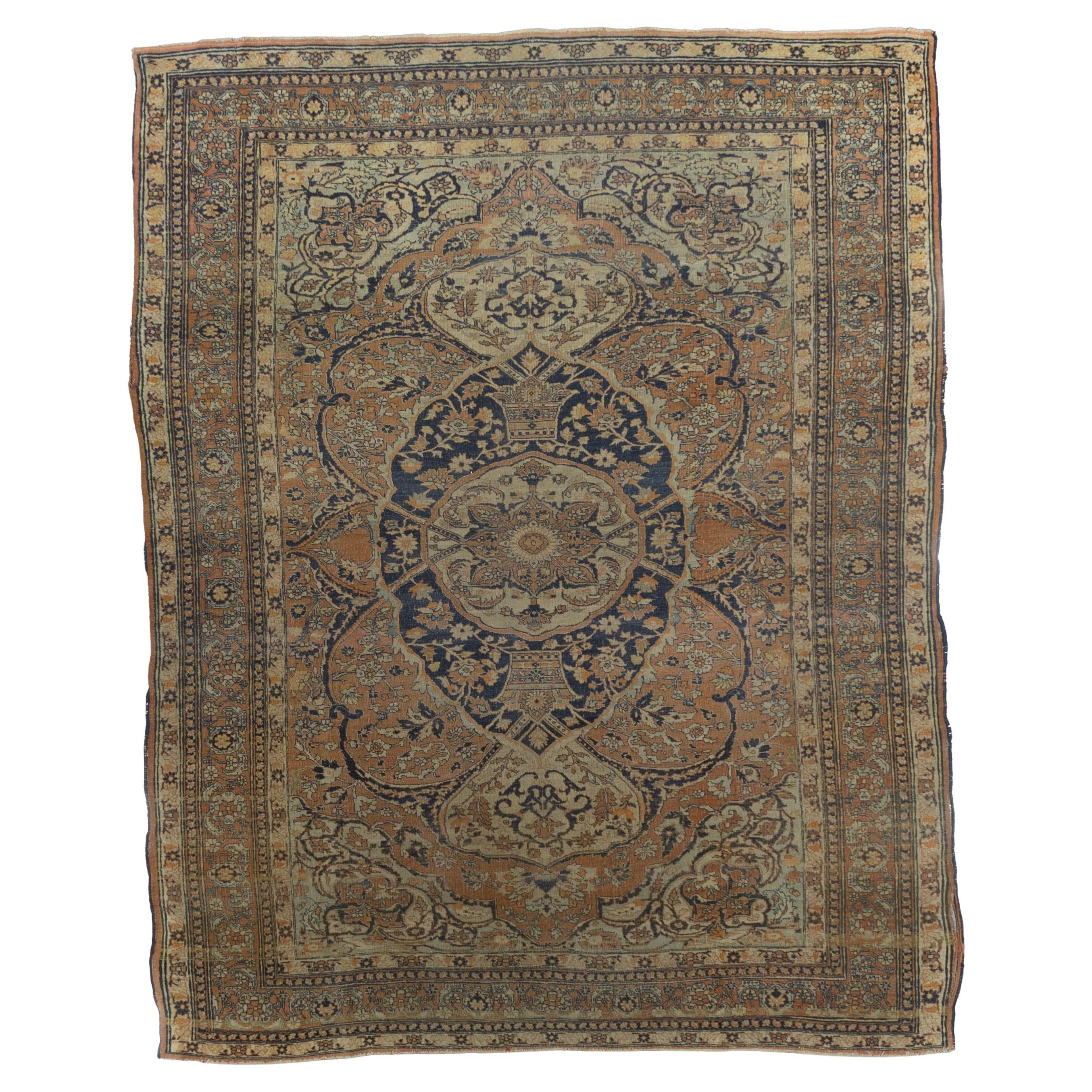 Fina alfombra persa antigua Khorasan 6'1" x 7'9