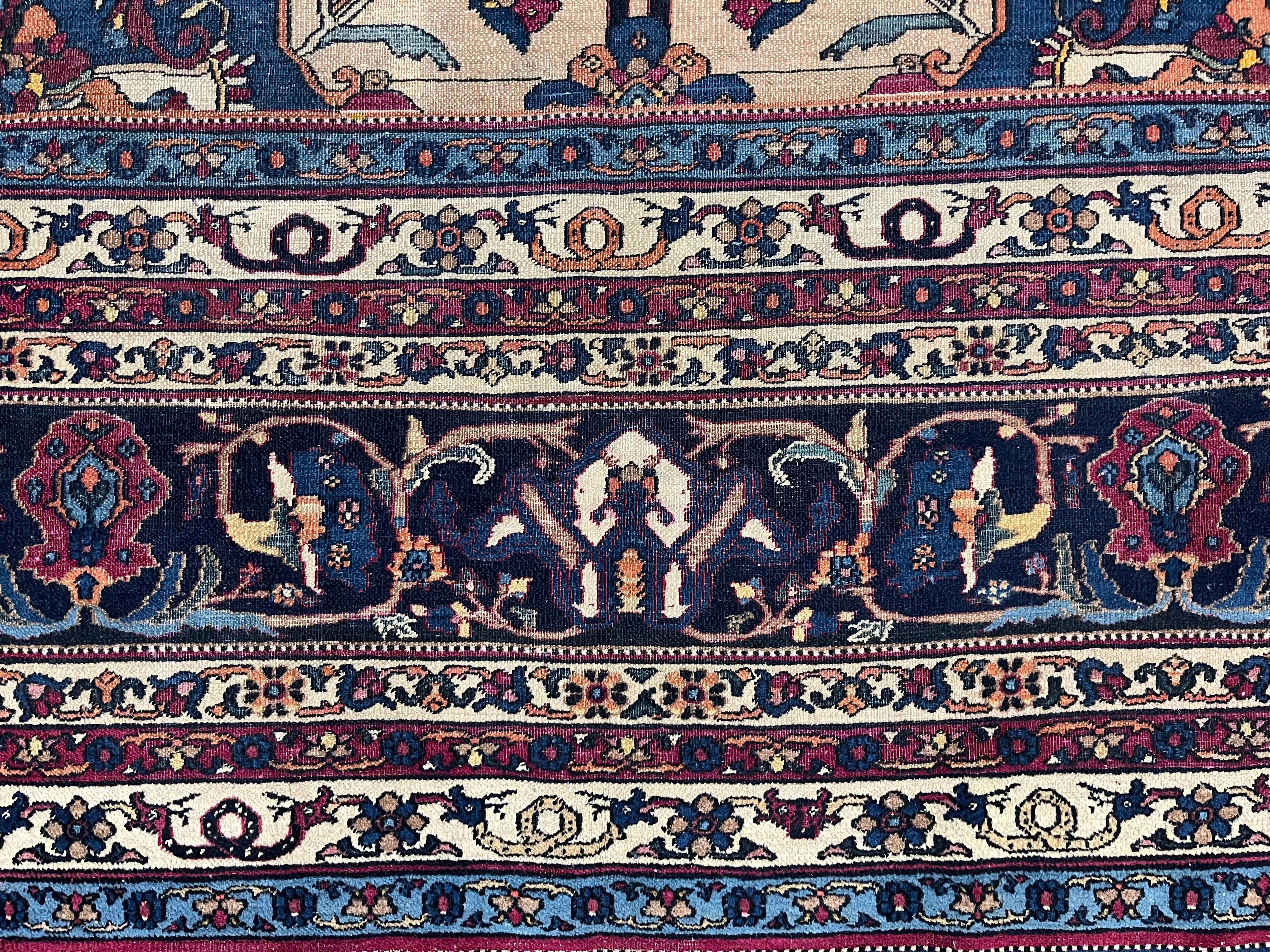 Fine Antique Persian Khorasan Rug 7’5” x 10’3” In Good Condition For Sale In New York, NY