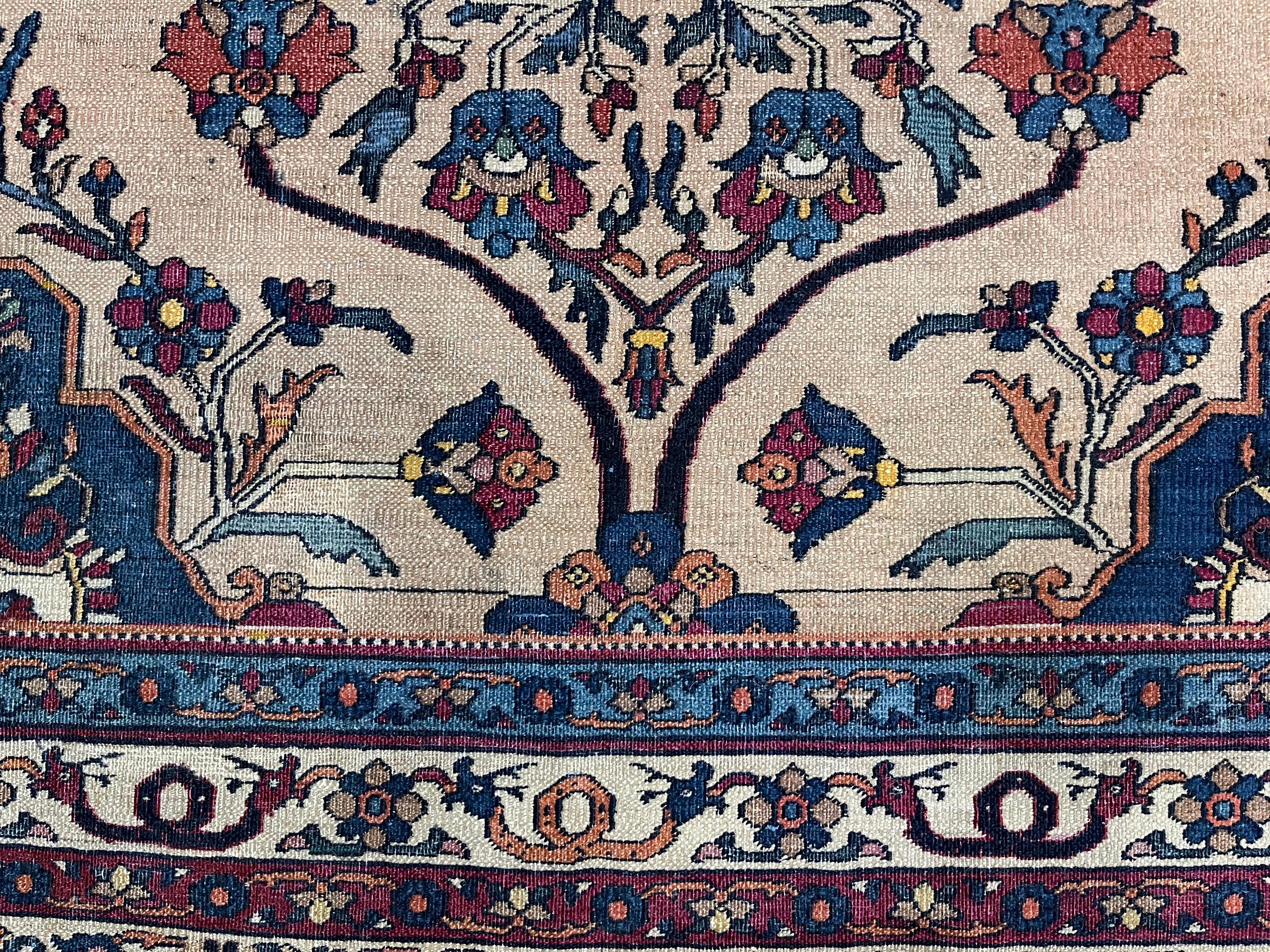 Wool Fine Antique Persian Khorasan Rug 7’5” x 10’3” For Sale