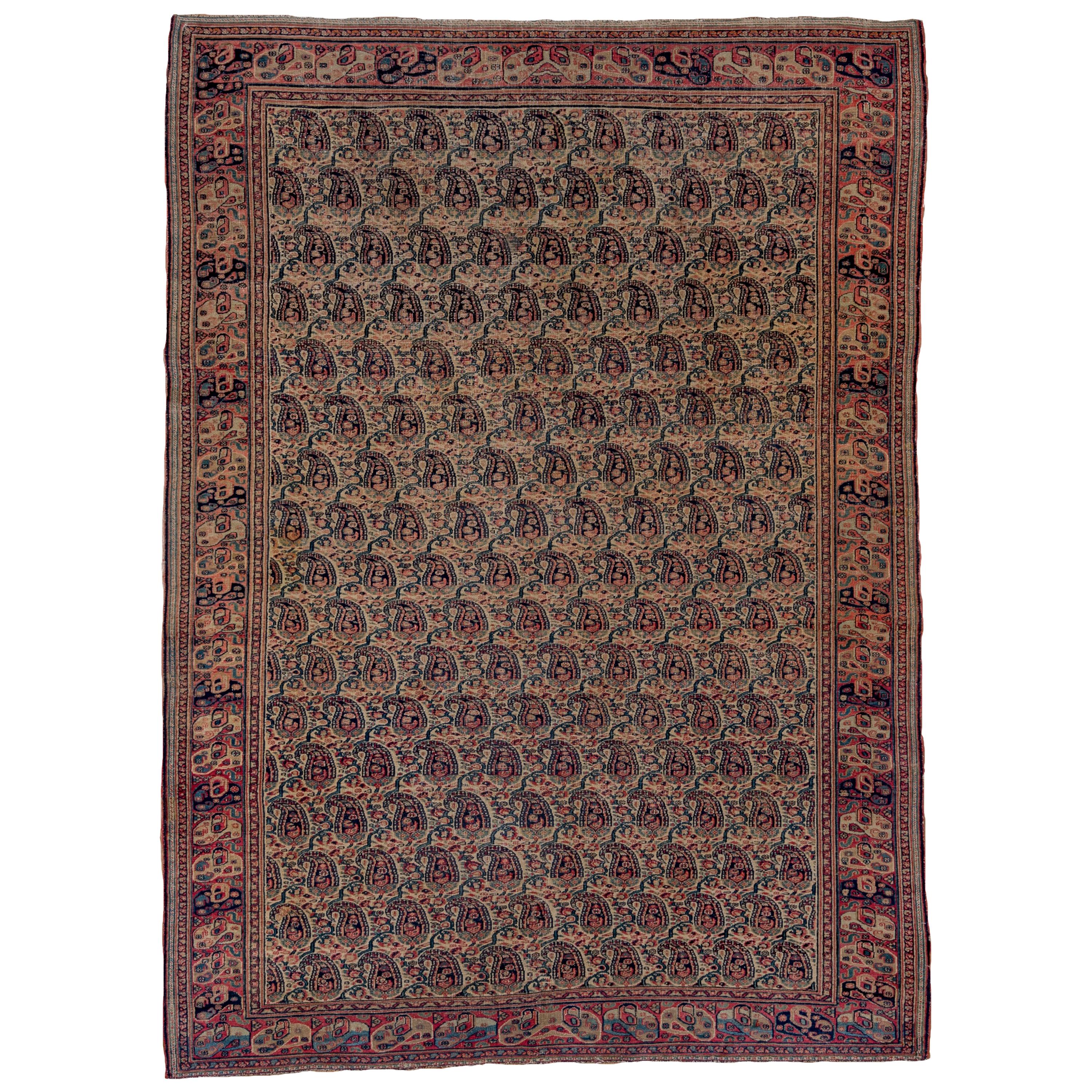 Feiner antiker persischer Khorassan-Teppich, All-Over-Paisley-Feld, um 1900