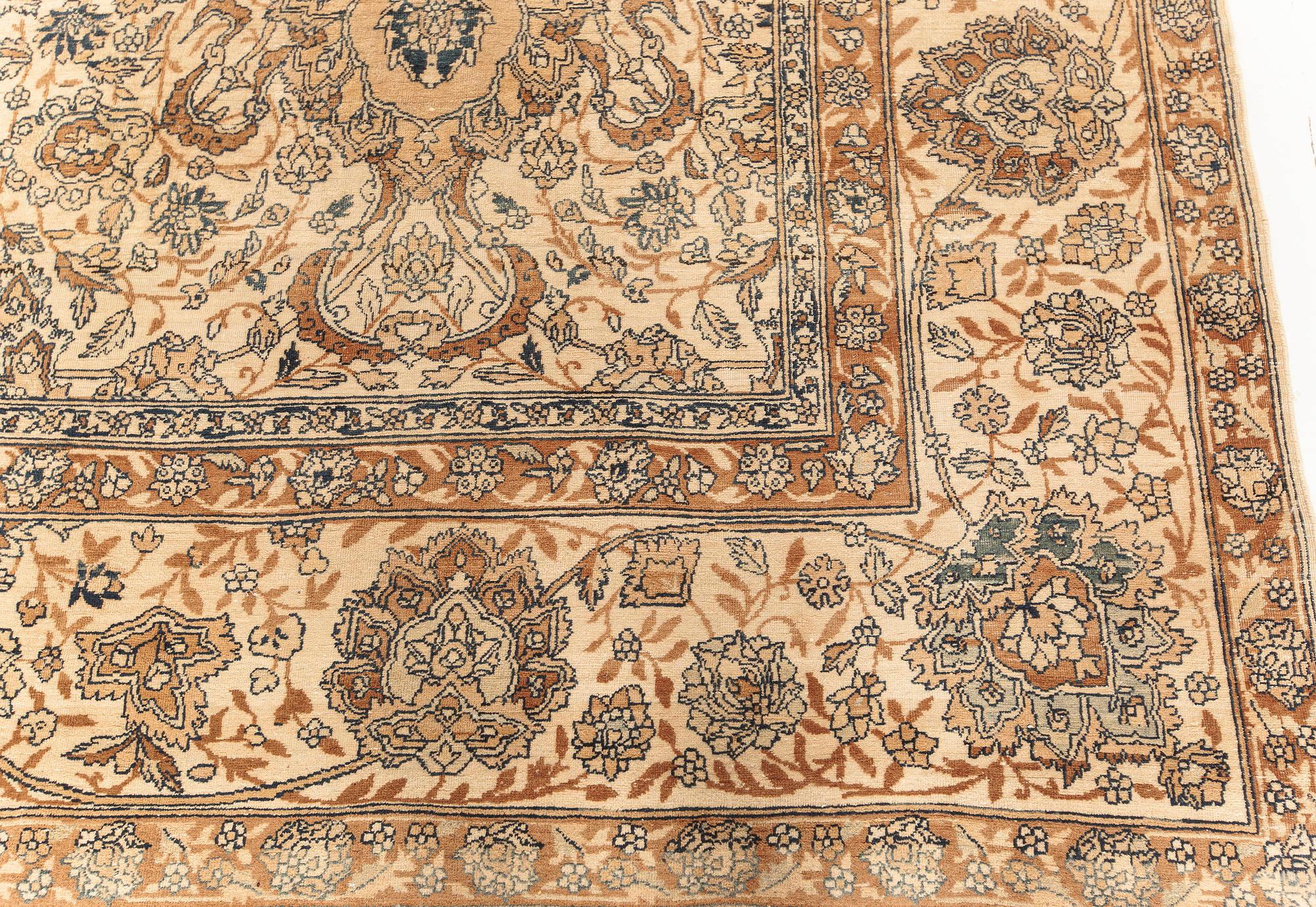 Antique Persian Kirman Handmade Rug 'Size Adjusted' In Good Condition For Sale In New York, NY