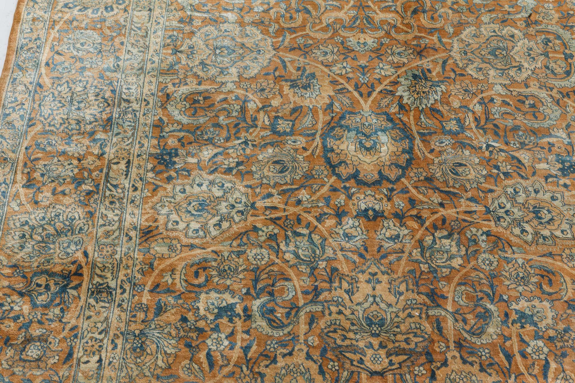 Antique Persian Kirman Handmade Wool Rug In Good Condition For Sale In New York, NY