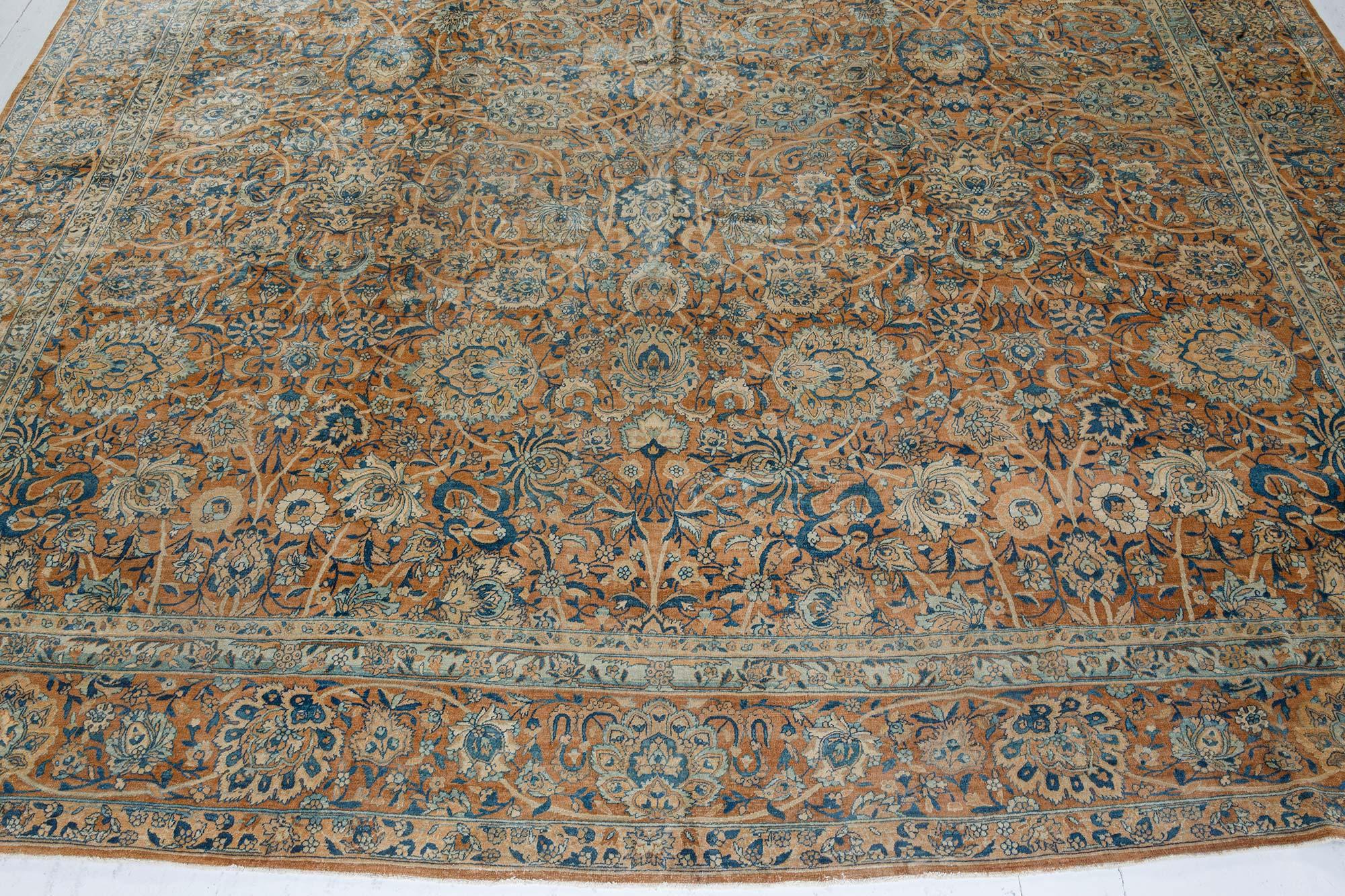 Antique Persian Kirman Handmade Wool Rug For Sale 1