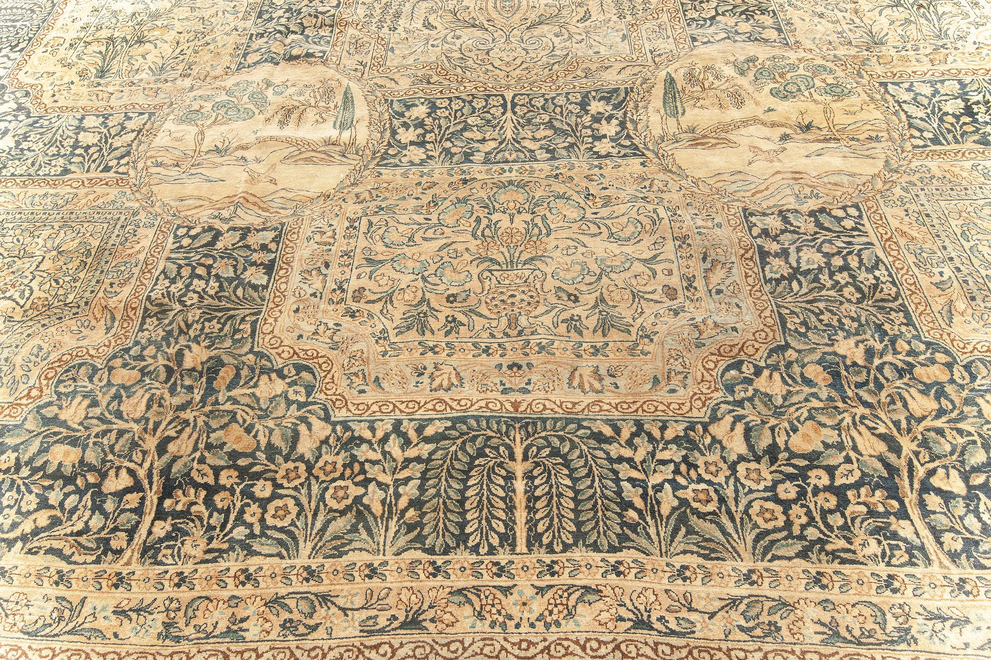 Antique Persian Kirman Handmade Wool Rug For Sale 3
