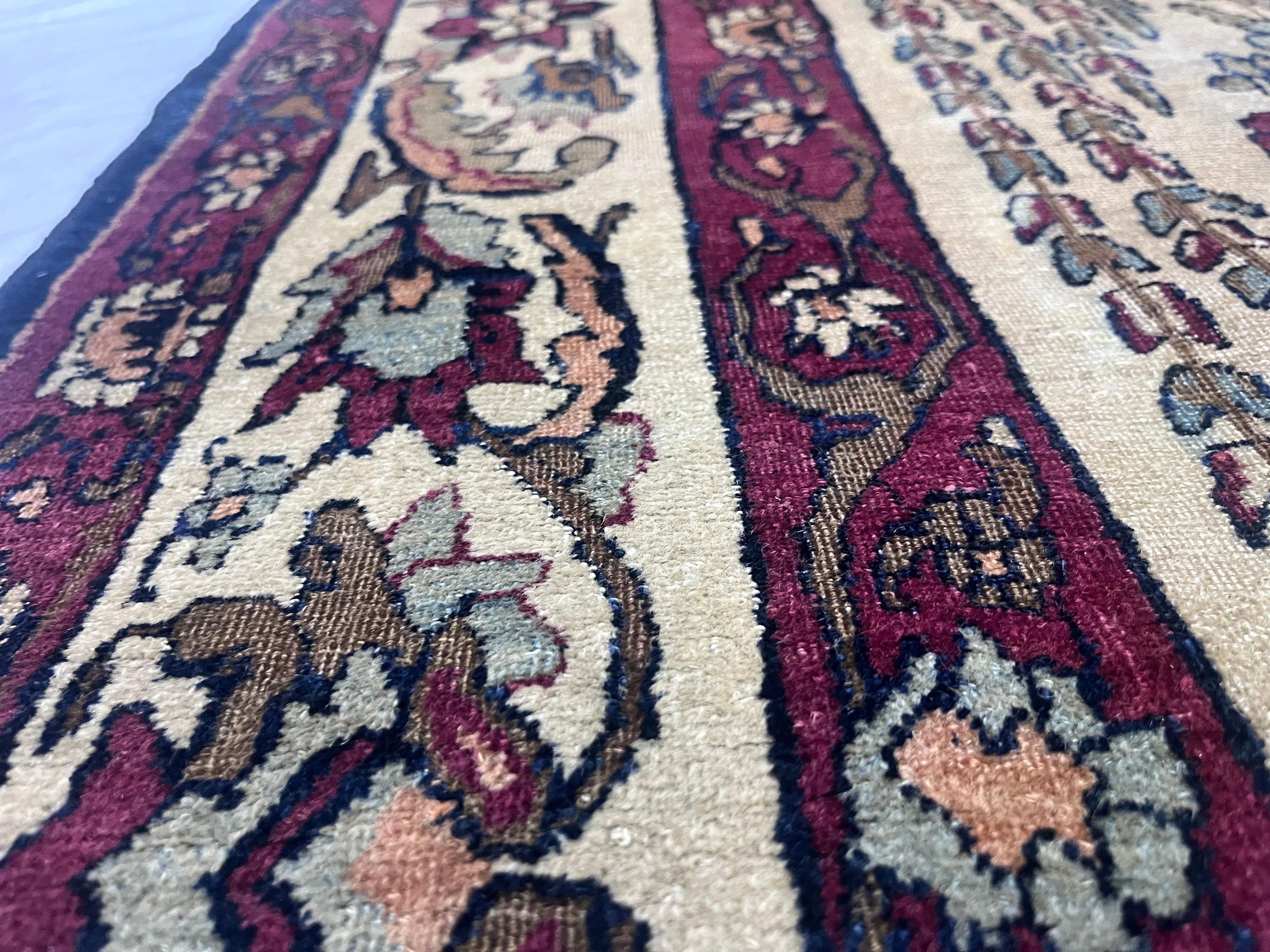 19th Century Fine Antique Persian Lavar Kerman Rug 4'1