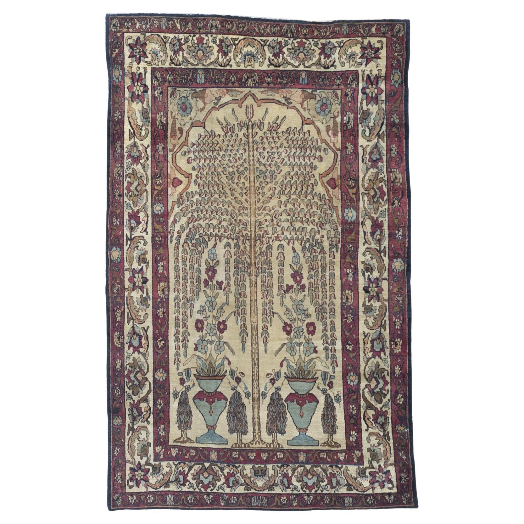 Fine Antique Persian Lavar Kerman Rug 4'1" x 6’8"