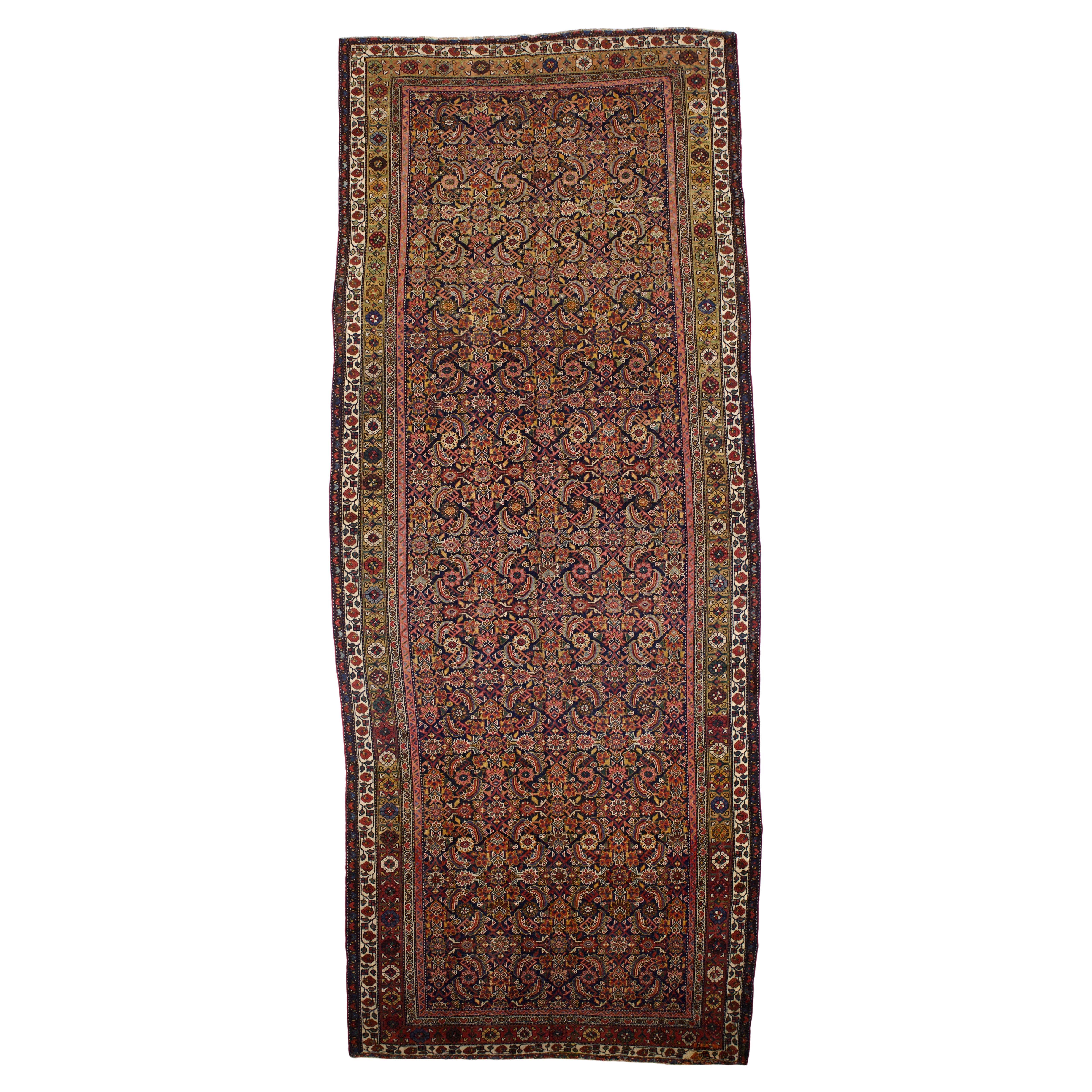 Fina Alfombra Persa Antigua Mahal 6'1" x 15'8 en venta