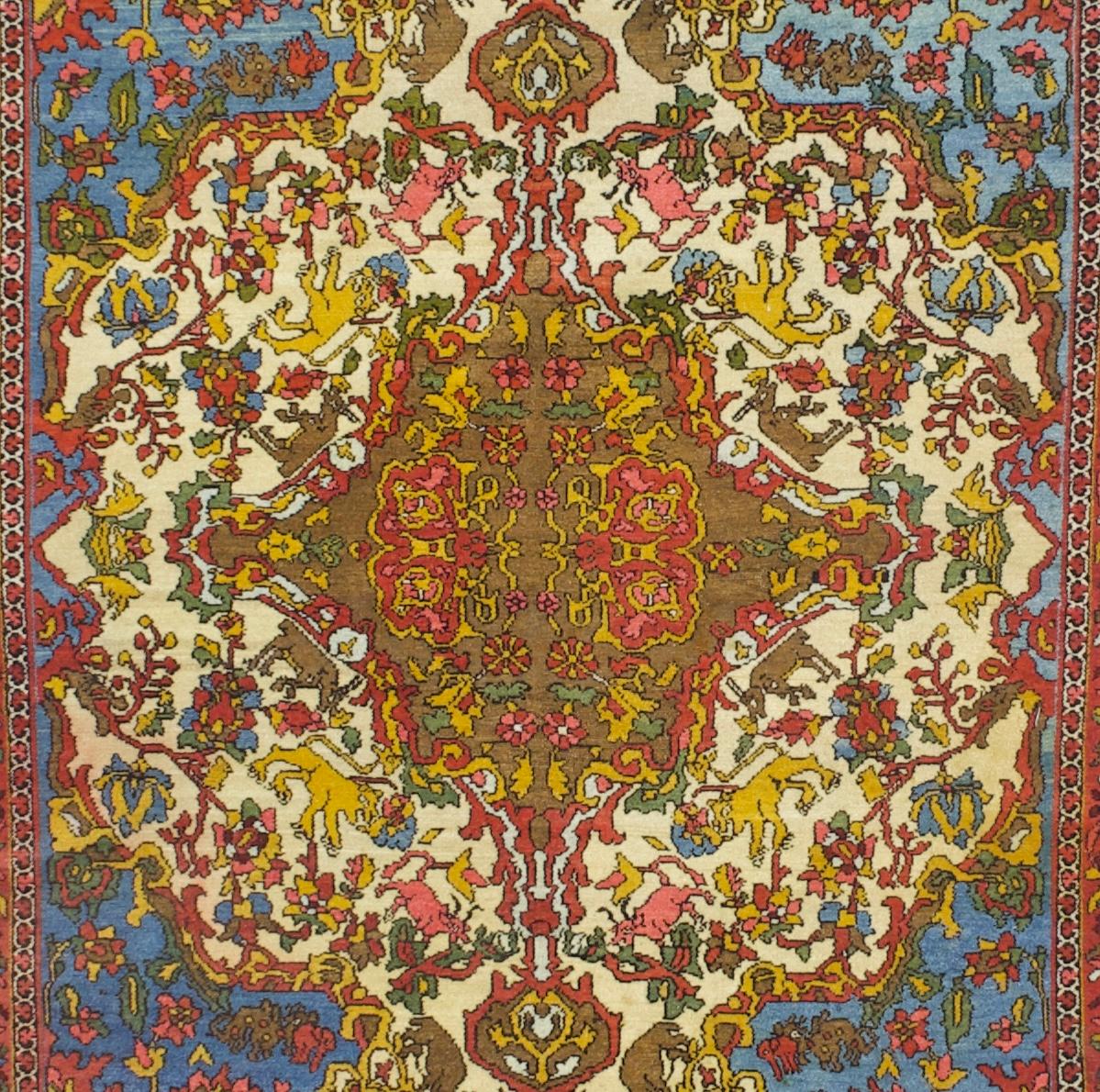 Perse Tapis ancien persan Malayer 4'6