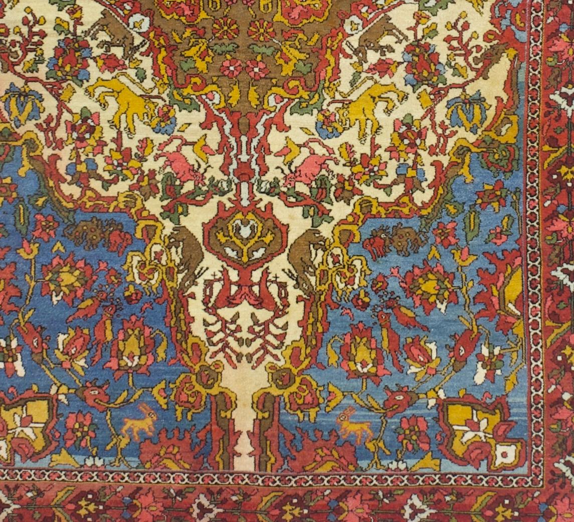 XIXe siècle Tapis ancien persan Malayer 4'6