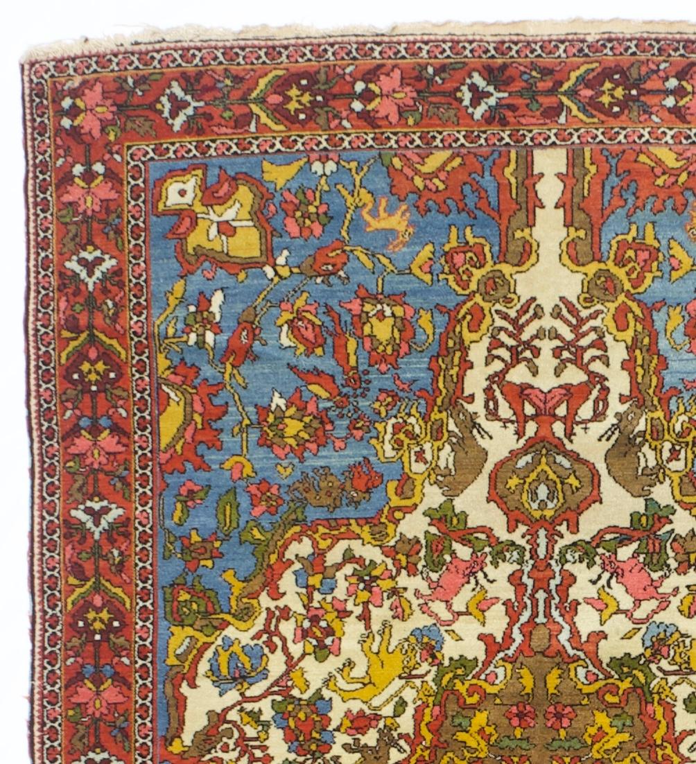 Laine Tapis ancien persan Malayer 4'6