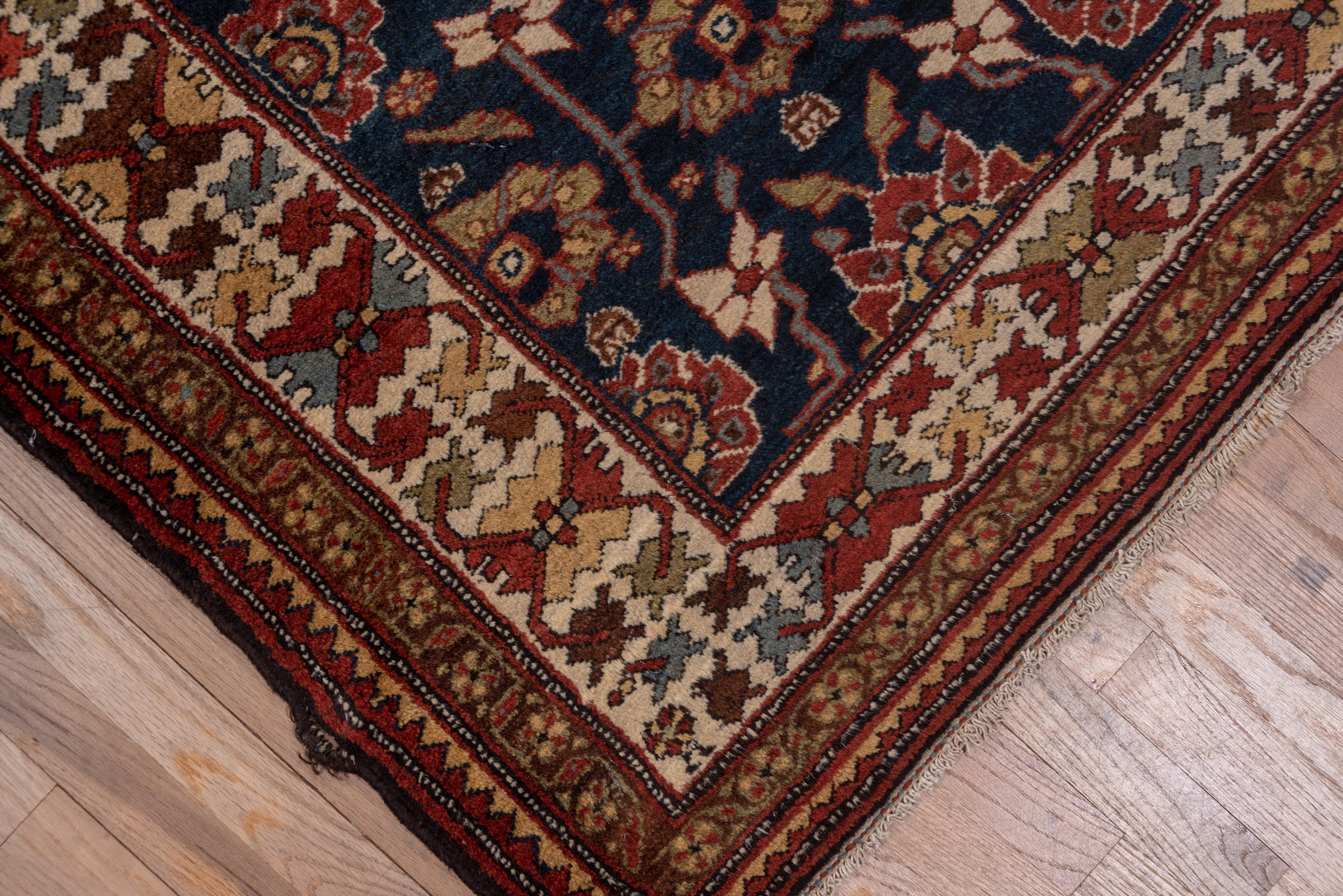 Fine Antique Persian Malayer Runner, Navy Field, Circa 1920s, Bold Colors For Sale 1