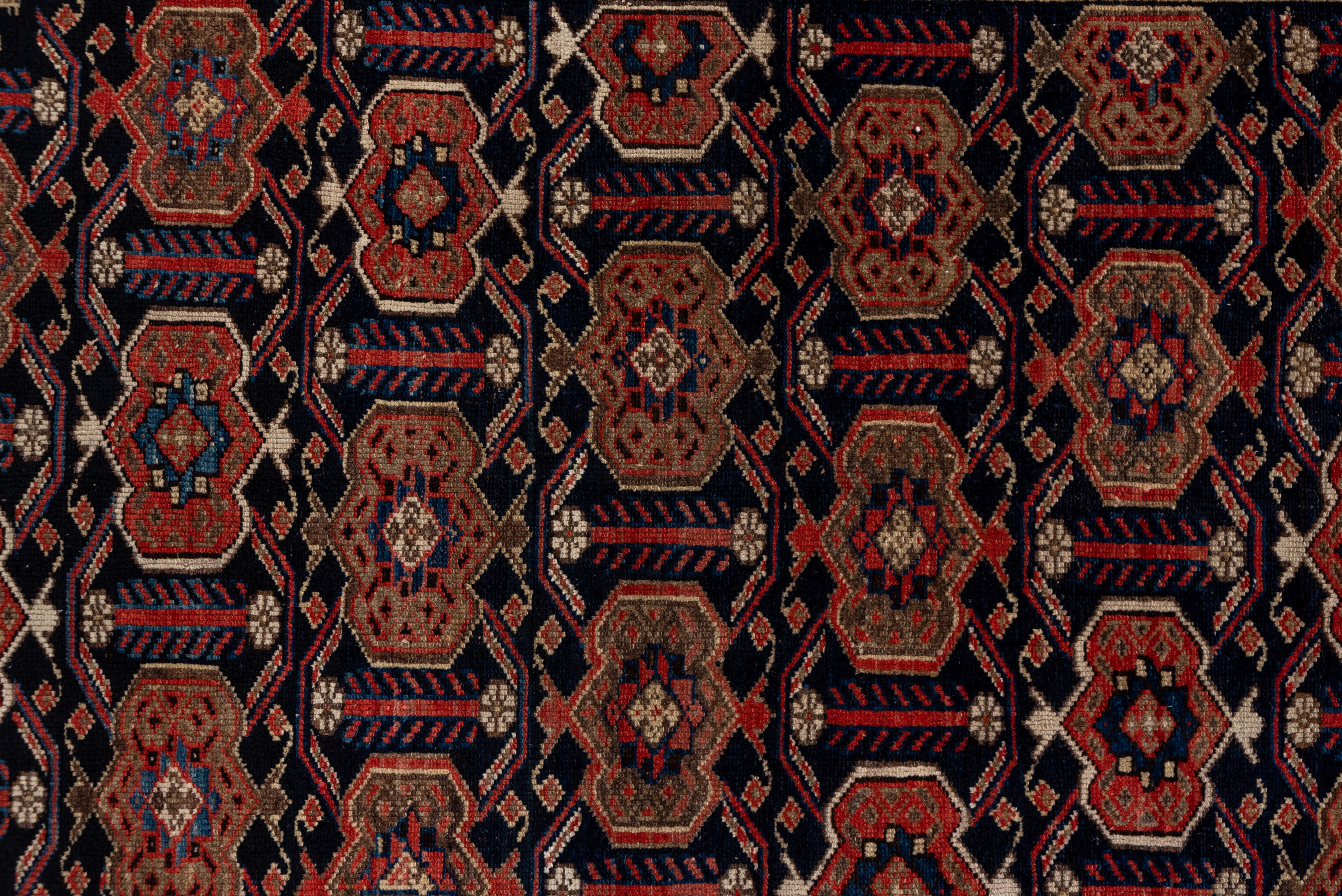 Fine Antique Persian Malayer Scatter Rug All-Over Blue and Red Field circa 1920s In Good Condition For Sale In New York, NY