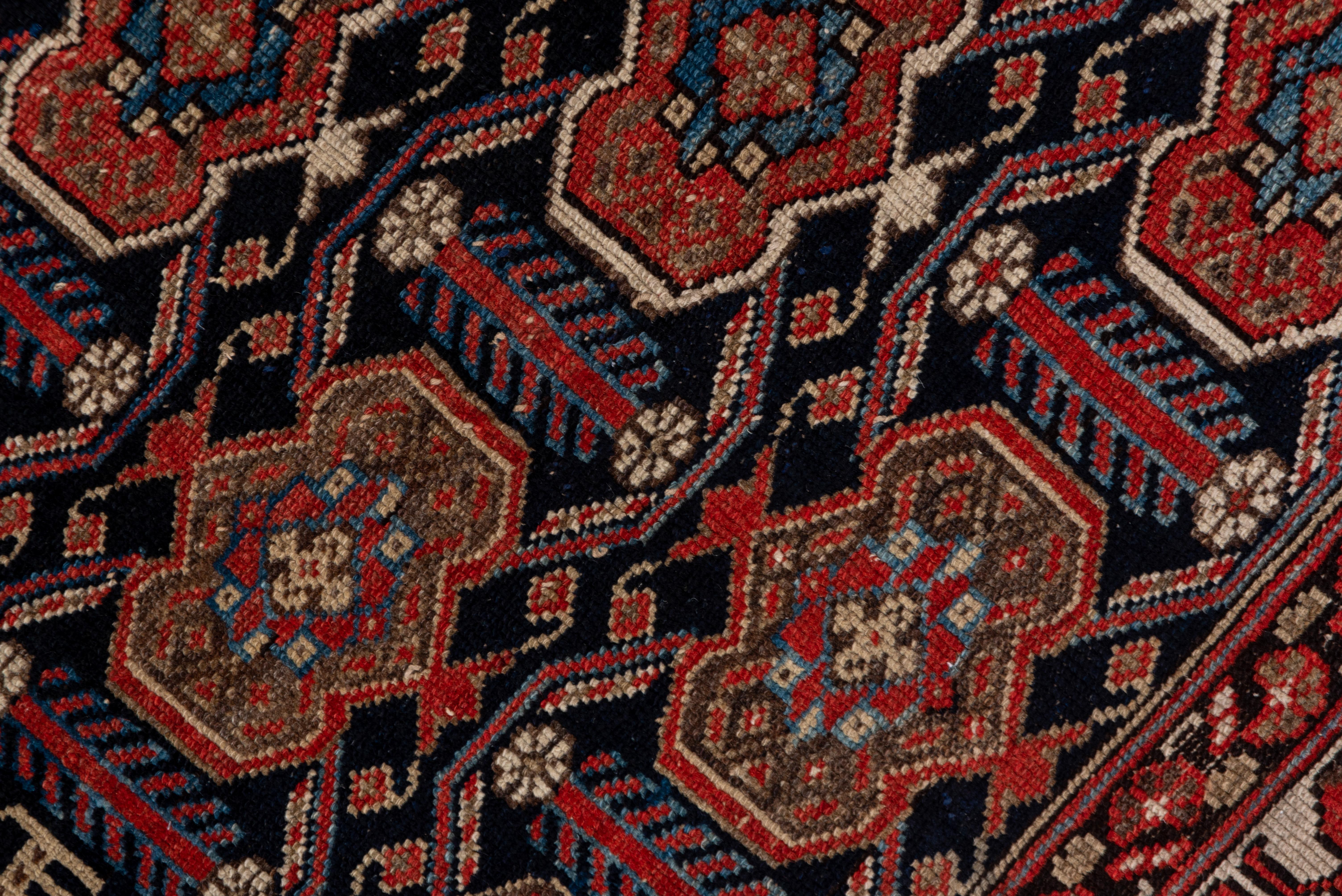 Early 20th Century Fine Antique Persian Malayer Scatter Rug All-Over Blue and Red Field circa 1920s For Sale