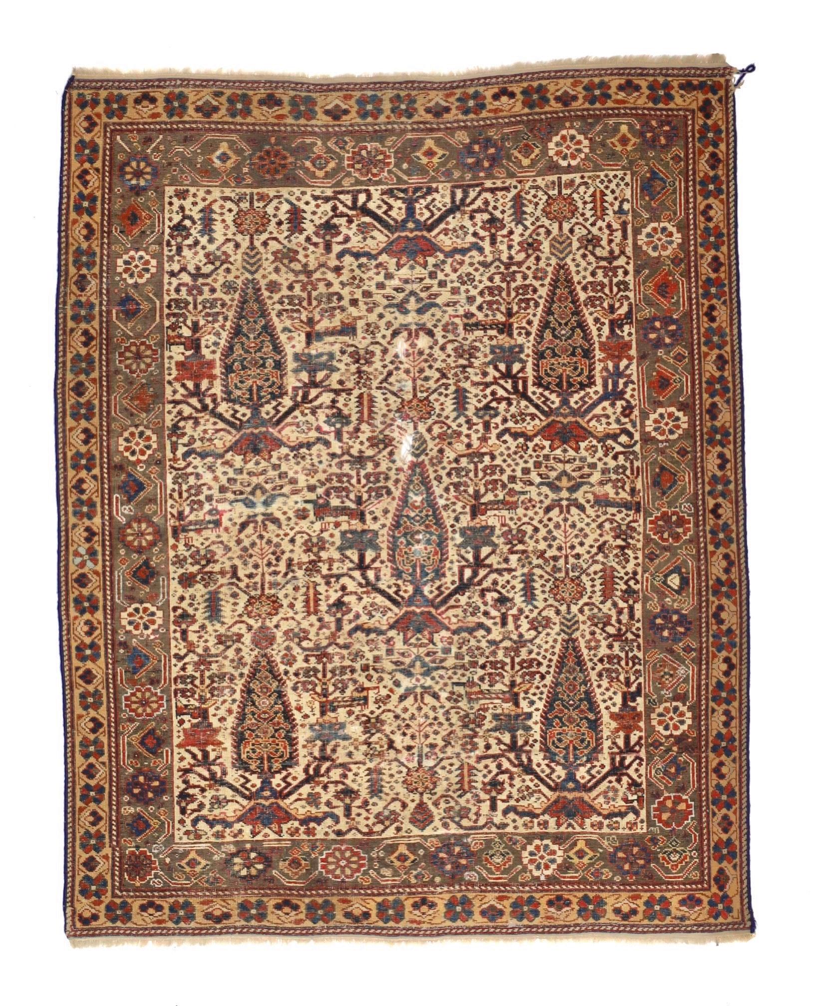 Perse Tapis ancien en laine persane Malayer 4'1