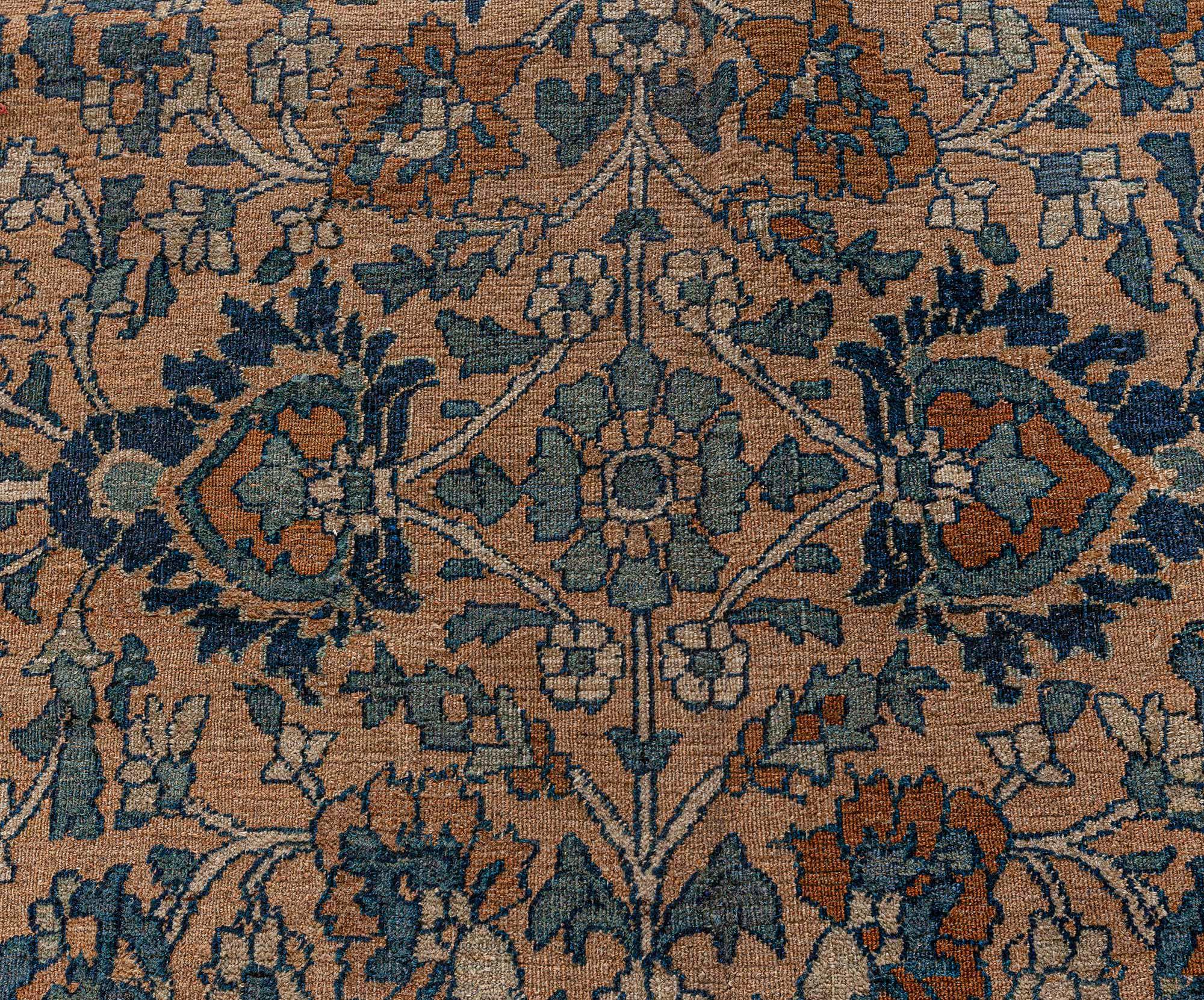 Antique Persian Meshad Botanic handmade wool rug
Size: 12'10