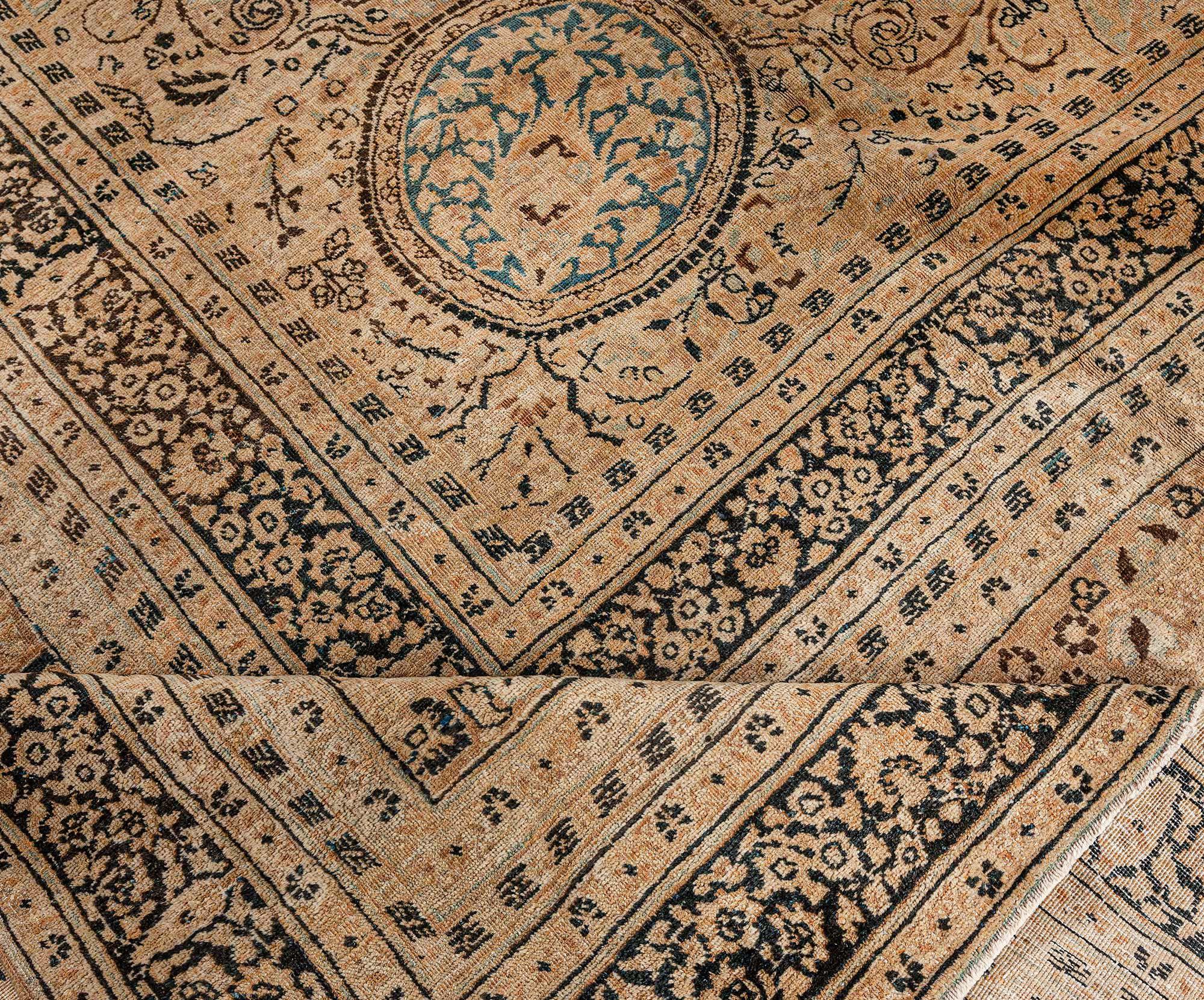 Antique Persian meshad handmade wool rug
Size: 12'3