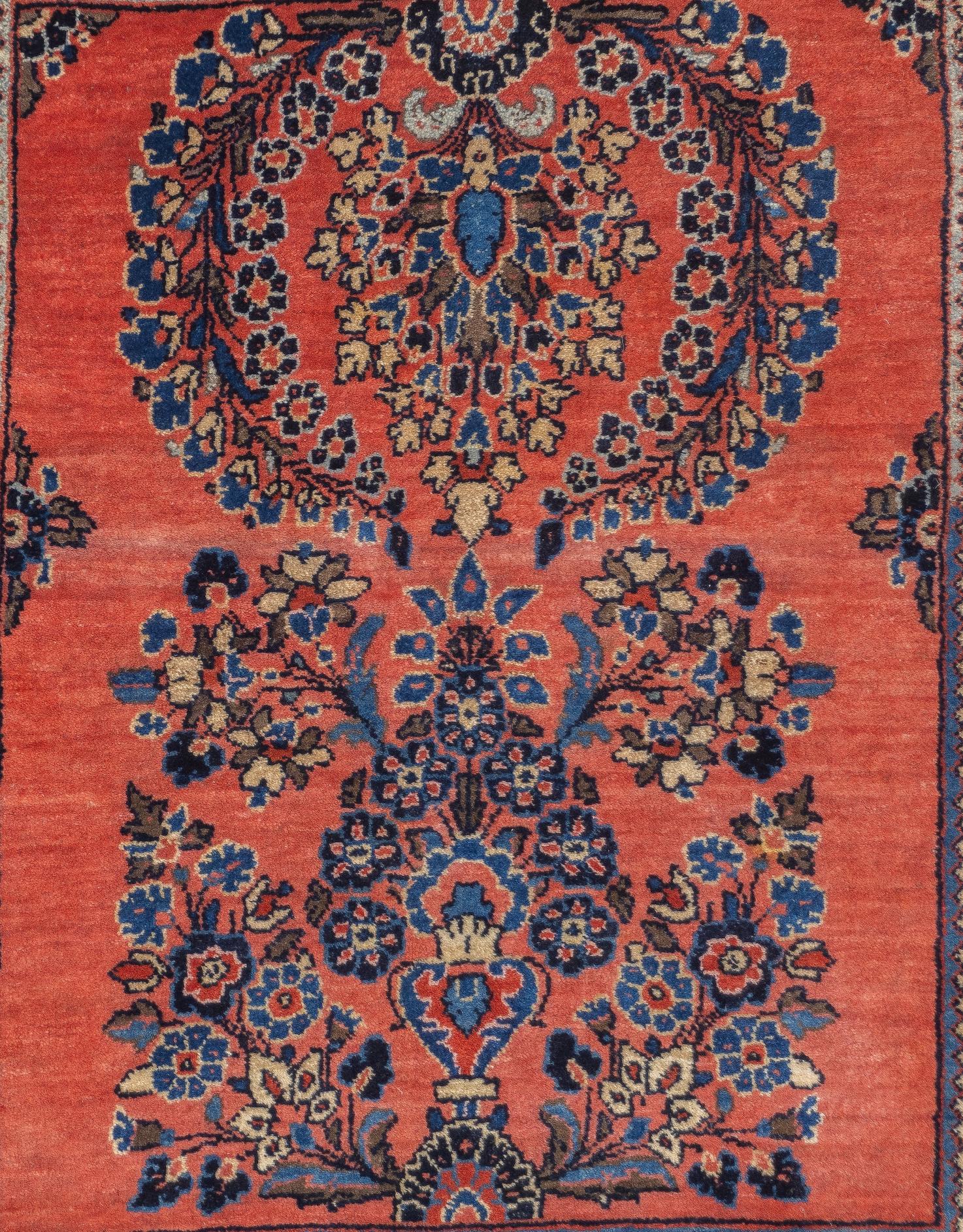 Antiker persischer Mohajeran Sarouk-Teppich aus Sarouk, 2'0